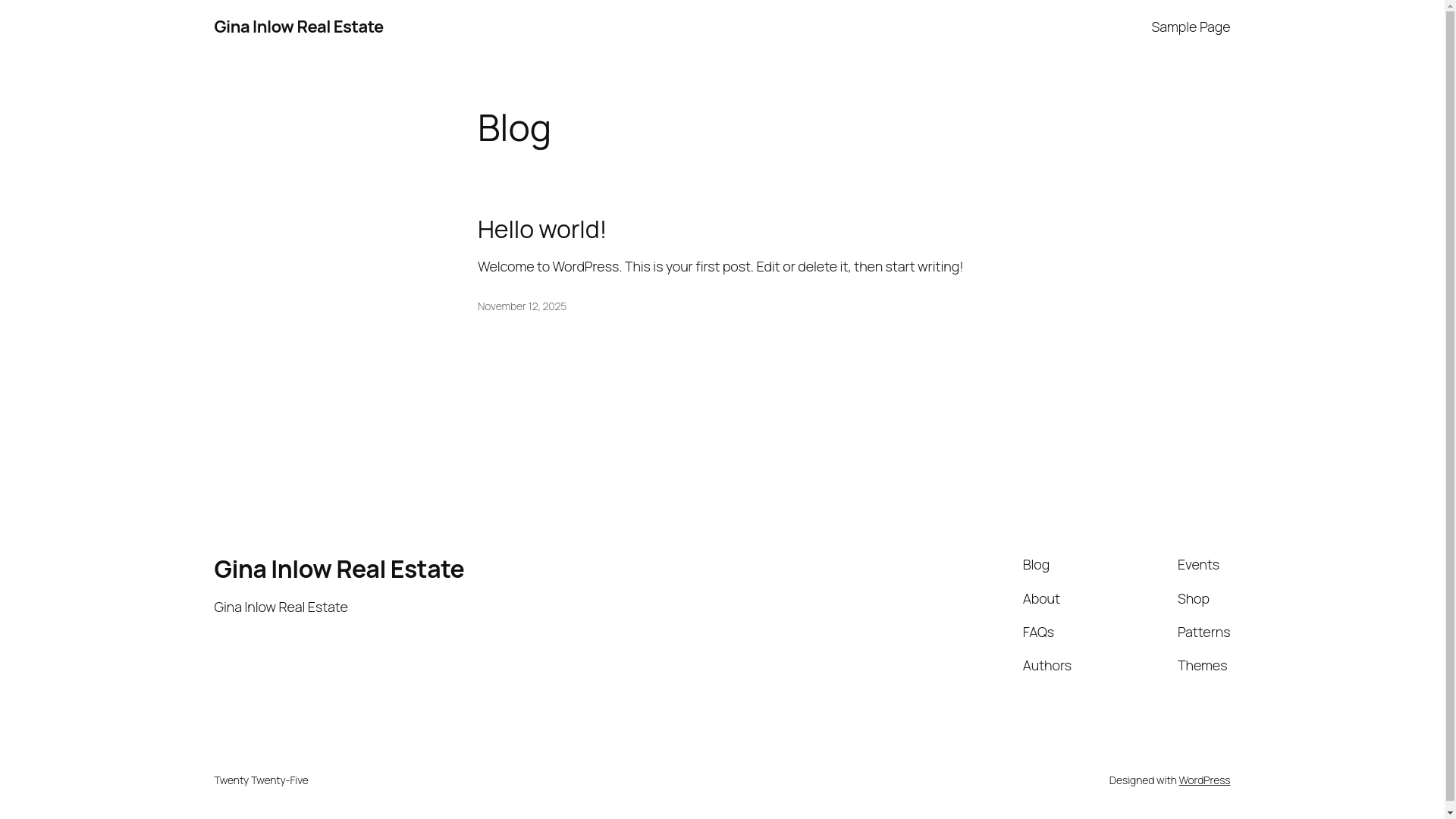 website screenshot of https://ginainlow.com/