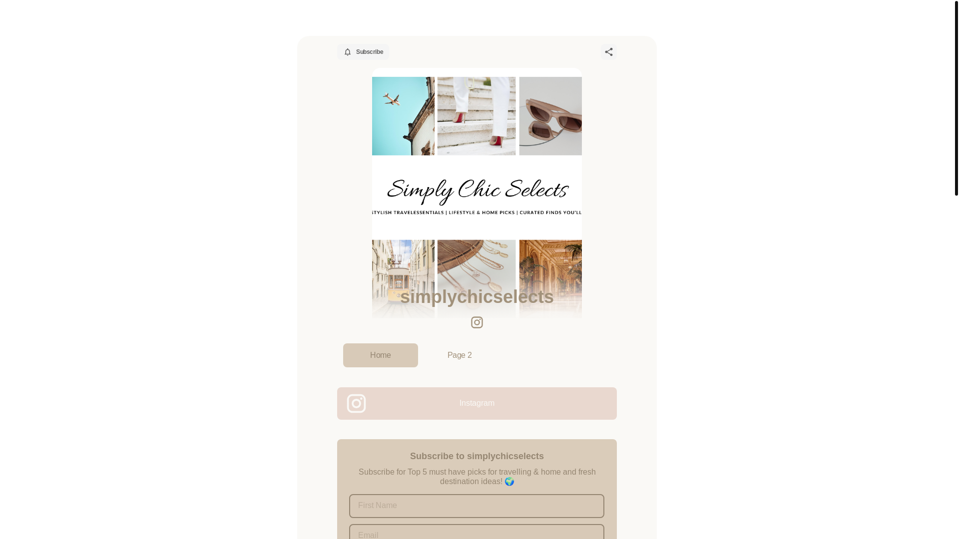 website screenshot of https://simplychicselects.com/