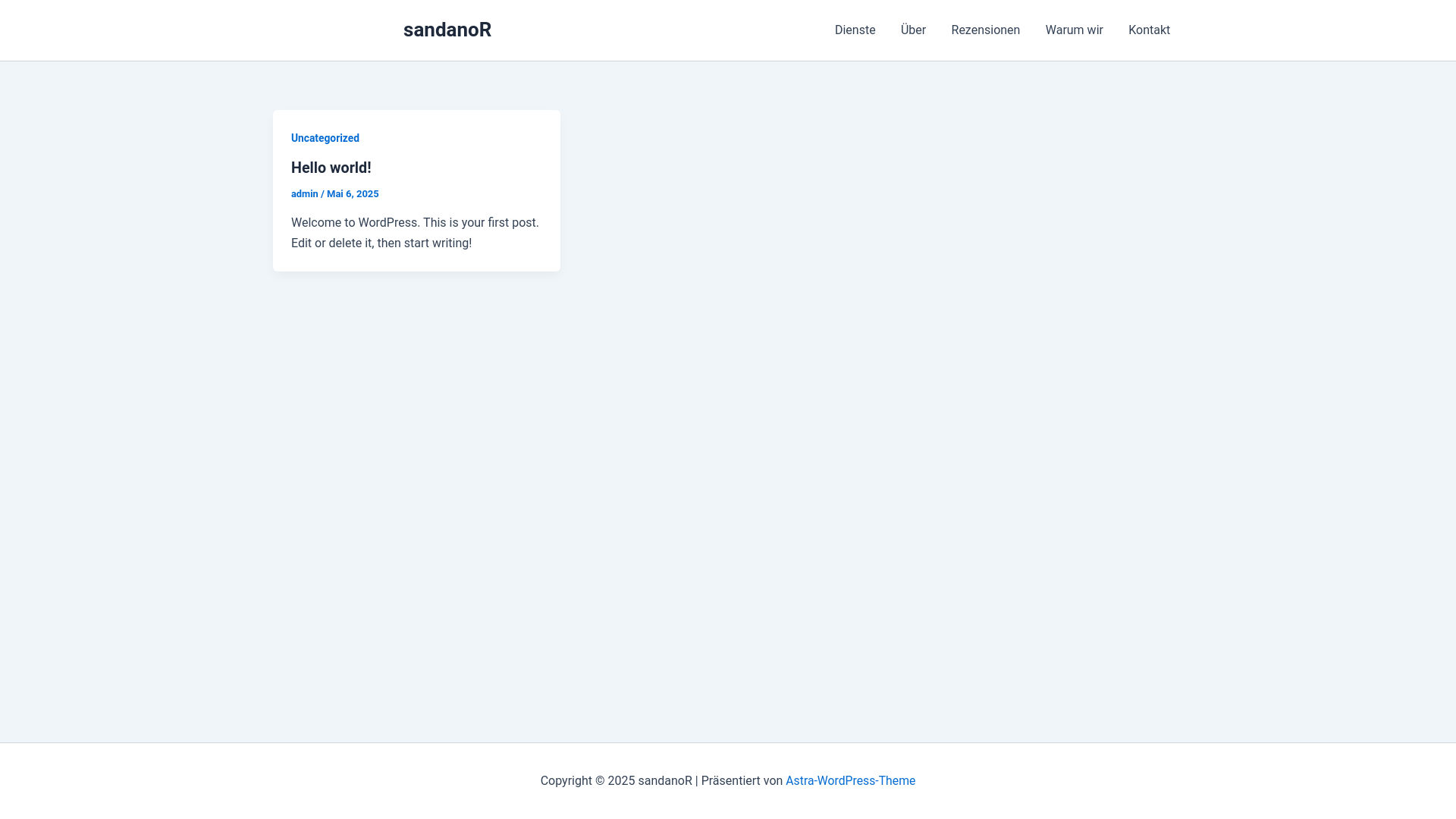 website screenshot of https://sandanor.de/