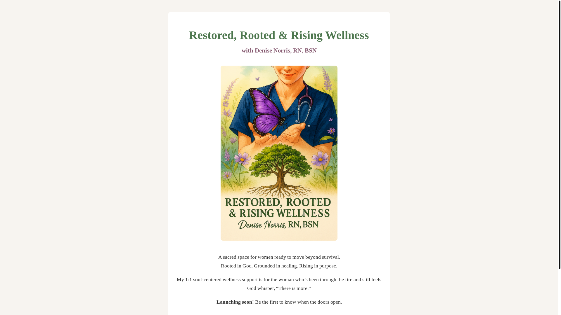 website screenshot of https://restoredrootedrising.com/