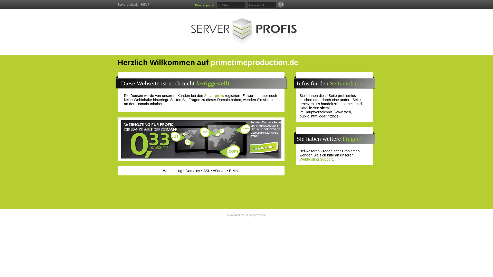 website screenshot of https://primetimeproduction.de/