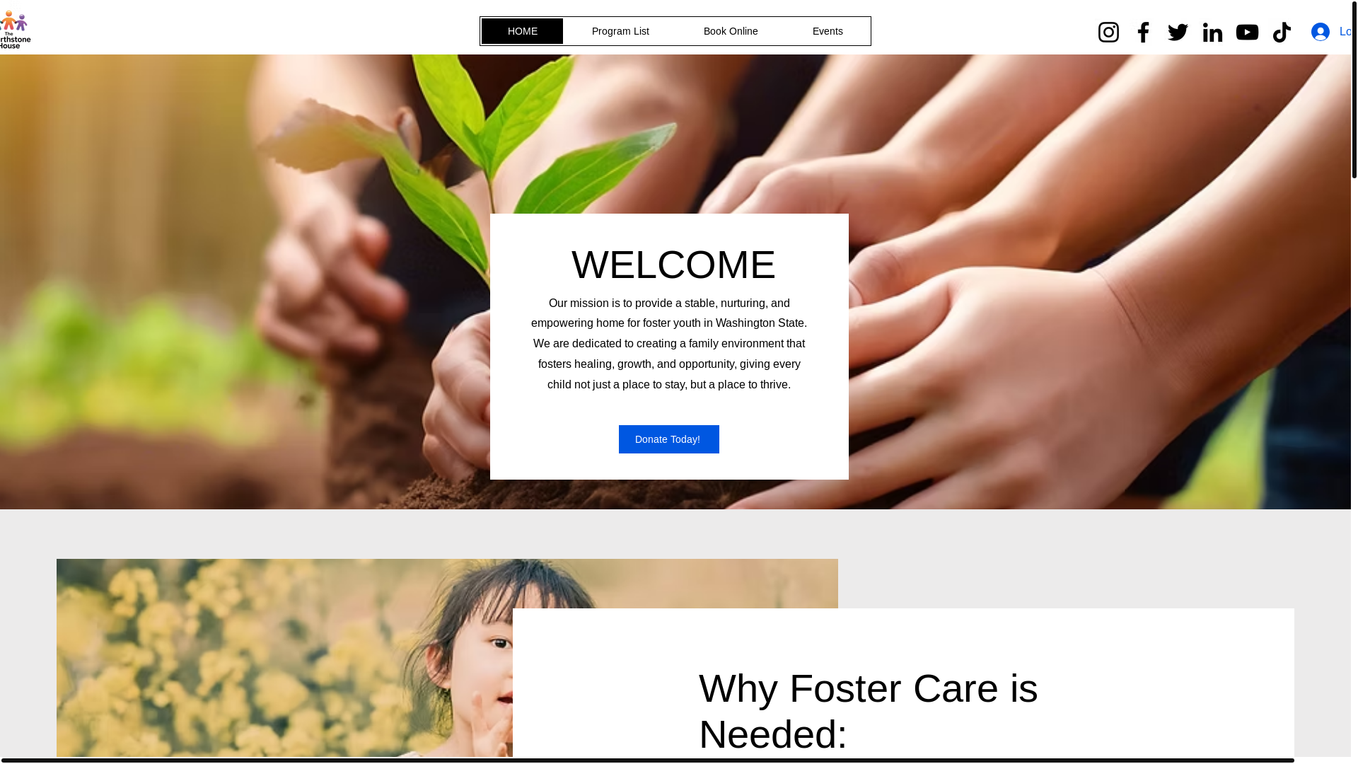 website screenshot of https://thehearthstonehouse.org/