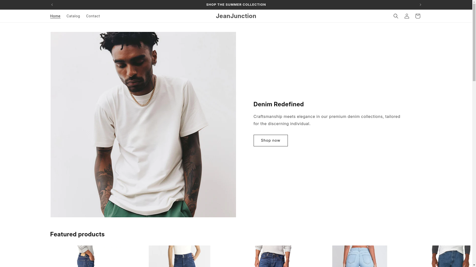website screenshot of https://jeanjunction.store/