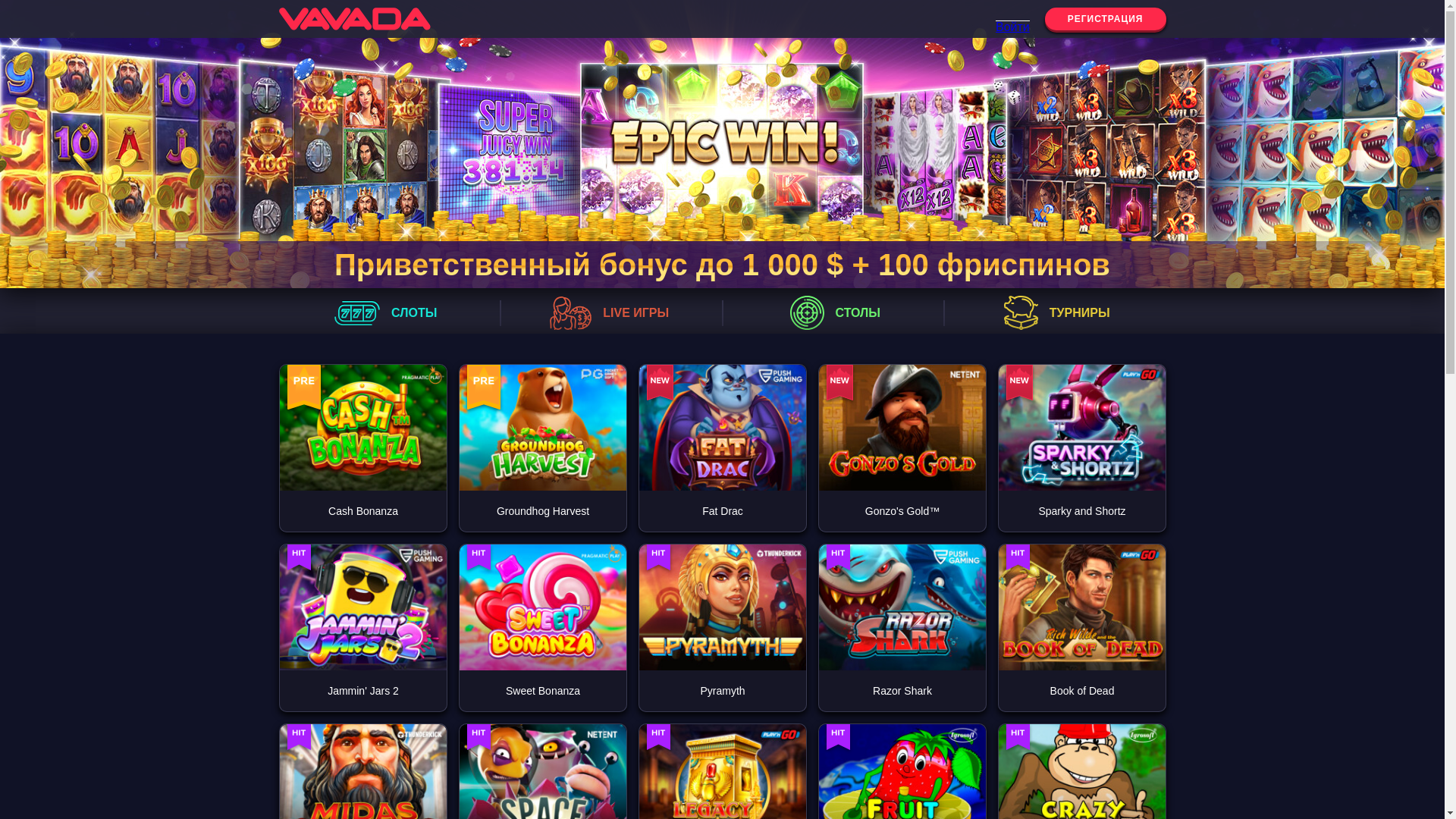 website screenshot of https://vavadazf.com/