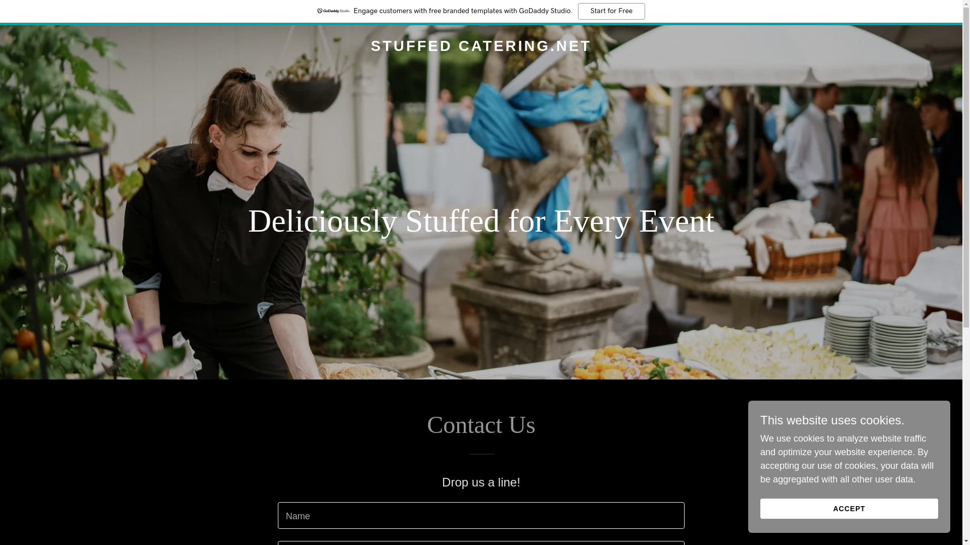 website screenshot of https://stuffedcatering.food/