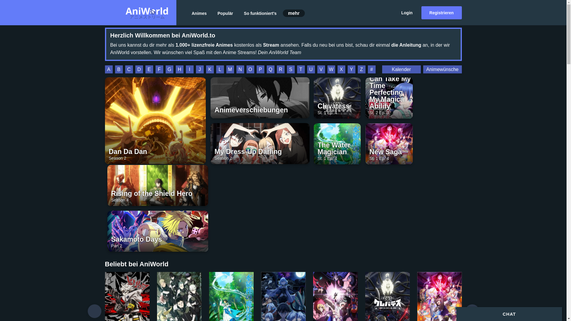 website screenshot of https://aniworld.to/