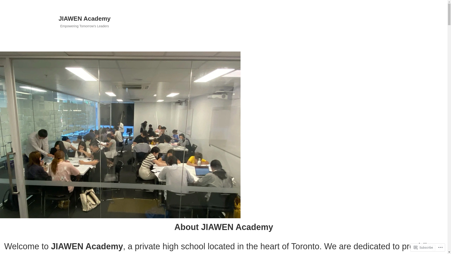 website screenshot of https://jiawenacademy.ca/