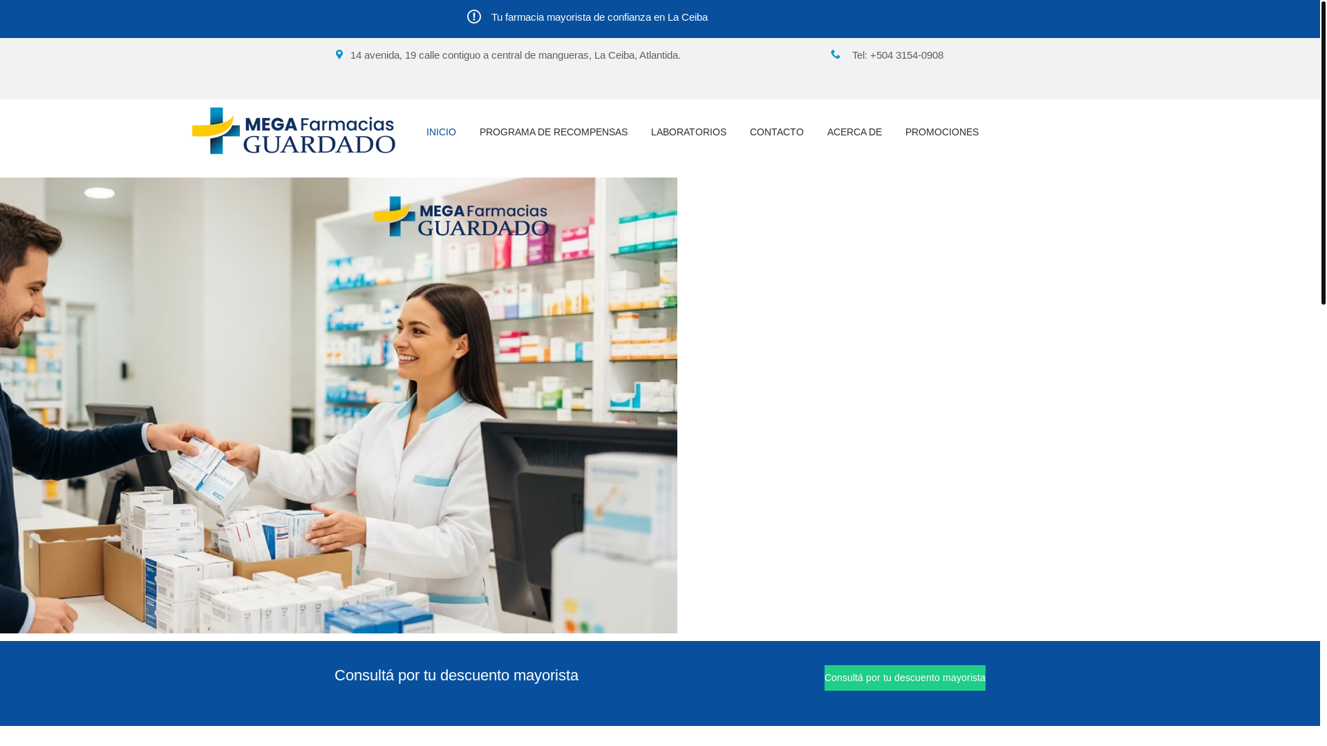 website screenshot of https://megafarmarciasguardado.com/