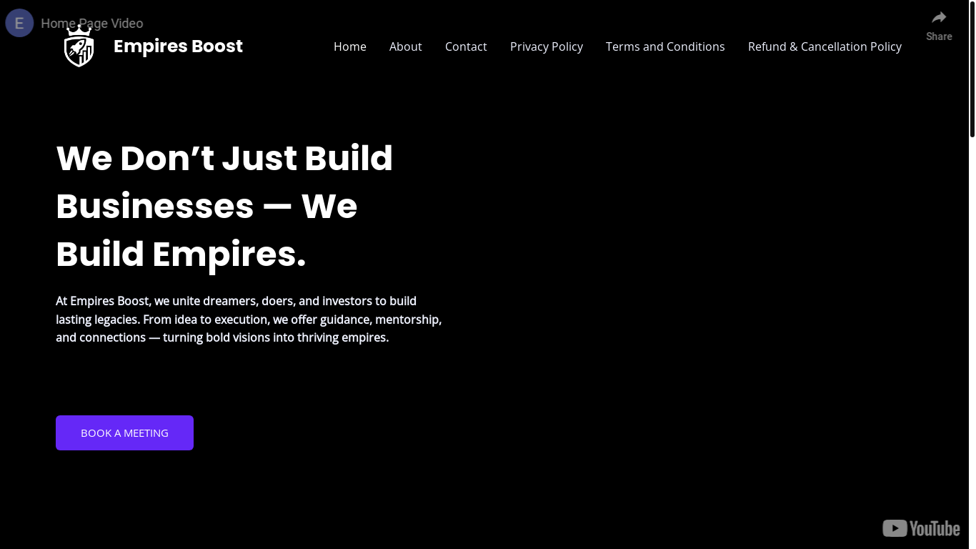 website screenshot of https://empiresboost.com/