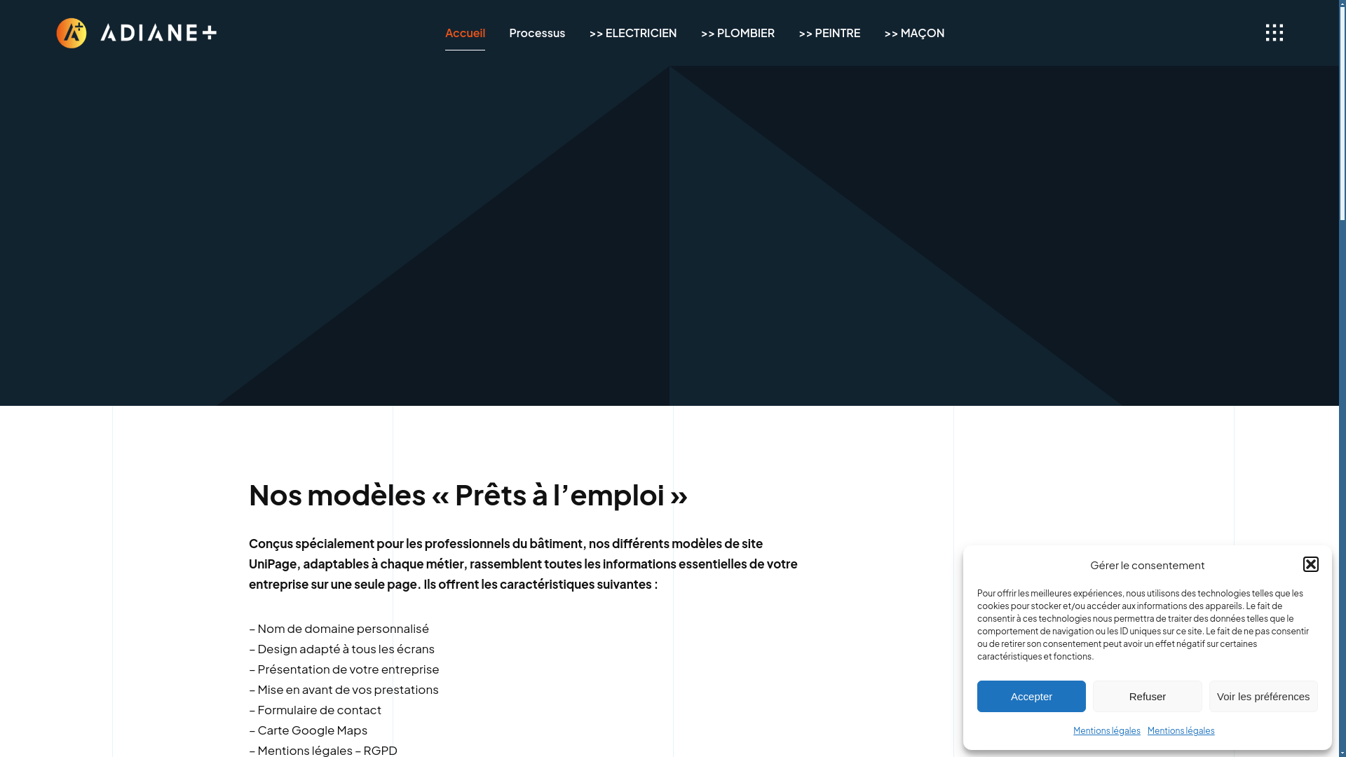 website screenshot of https://adiane-batiment.com/