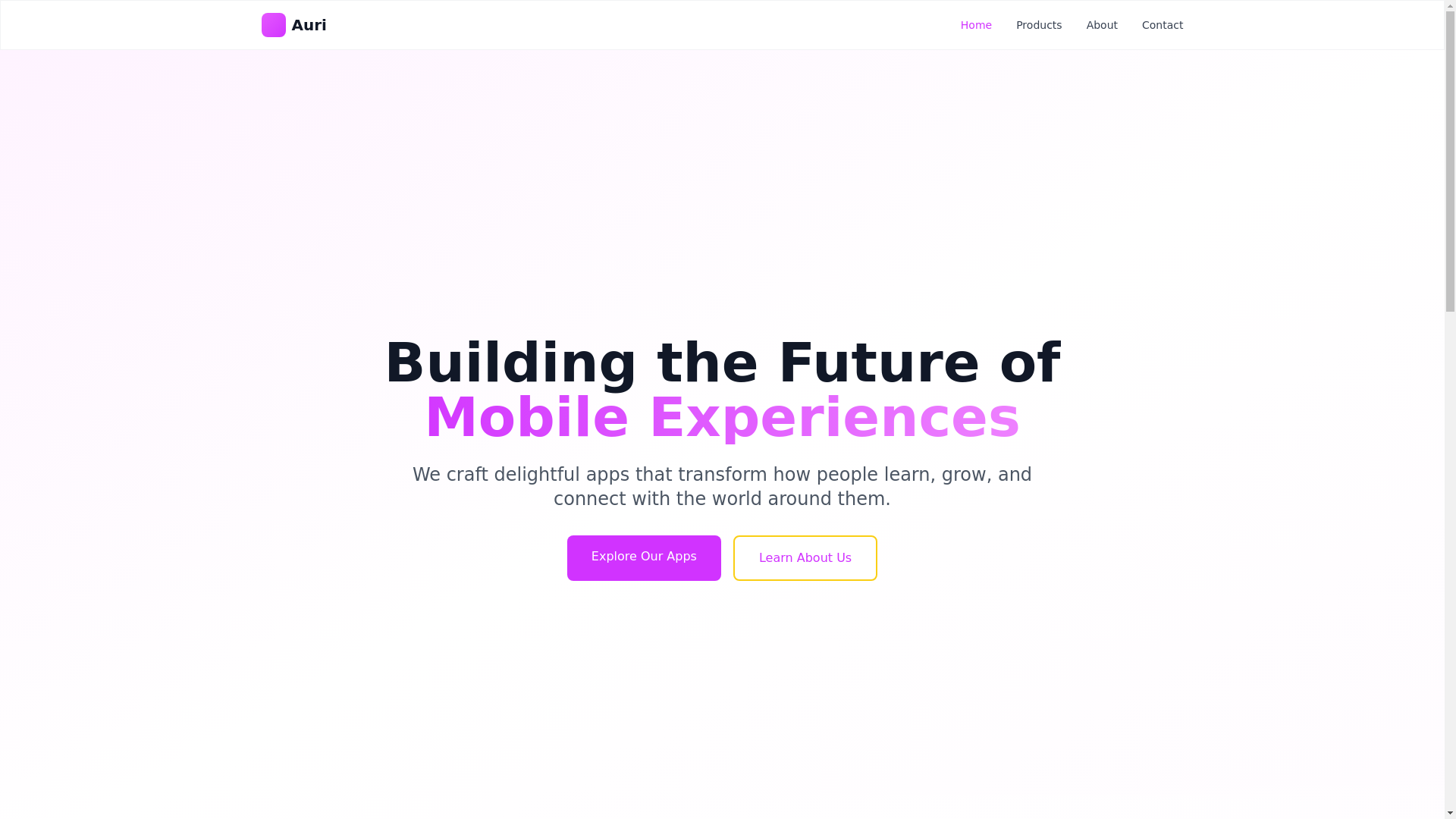 website screenshot of https://auri-frontend.pages.dev/