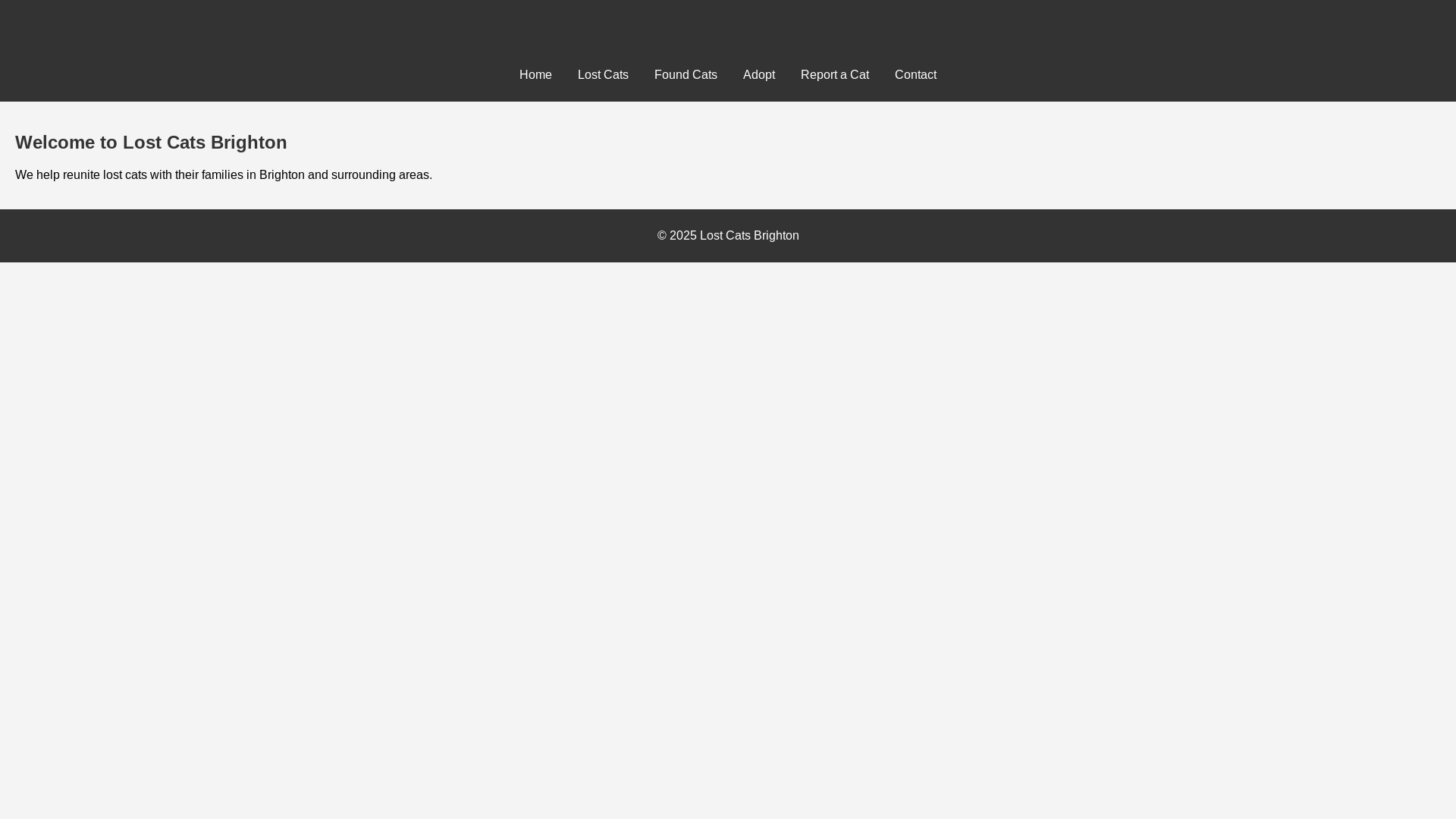 website screenshot of https://lostcatsbrighton.shop/