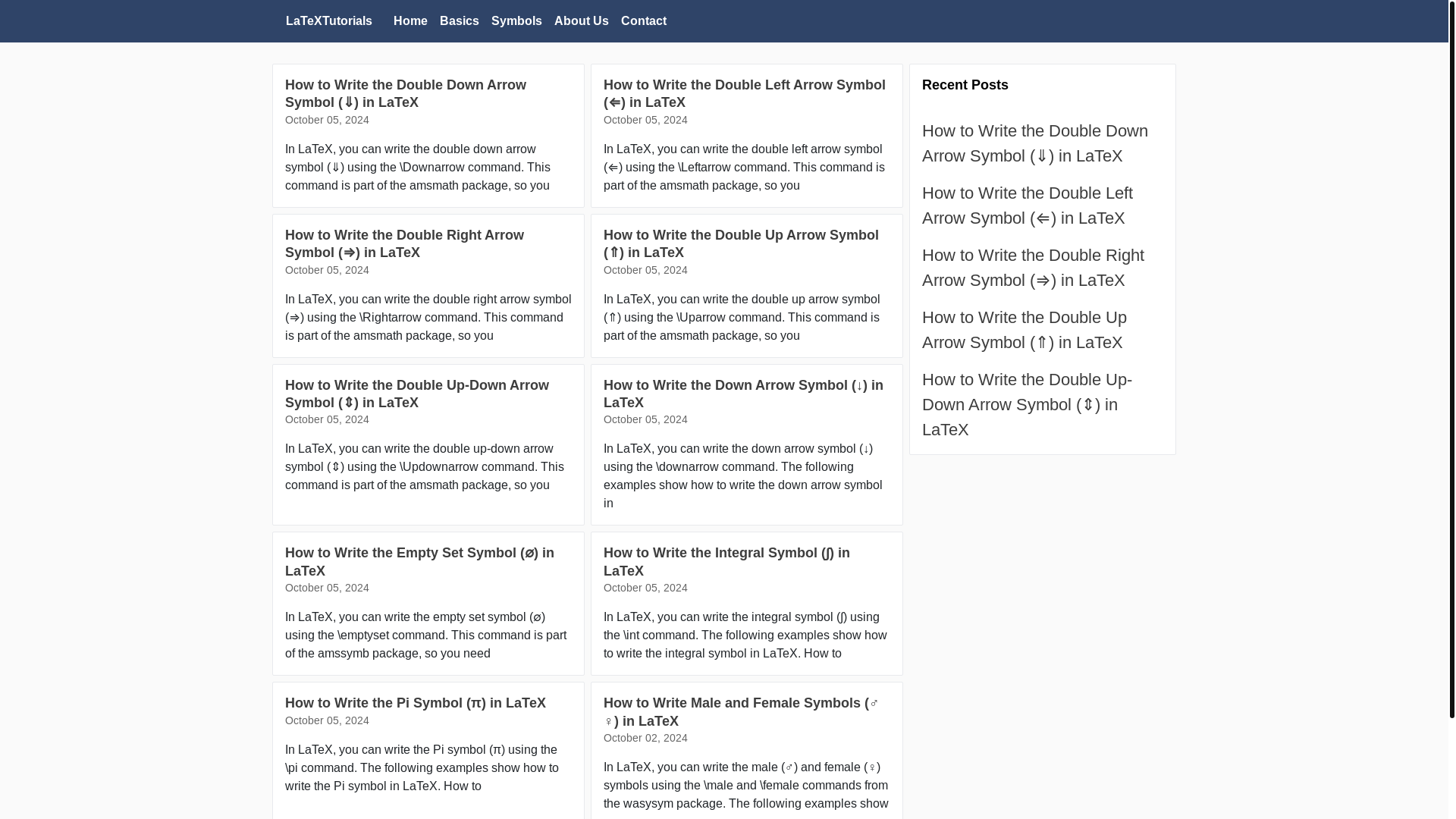 website screenshot of https://latextutorials.pages.dev/