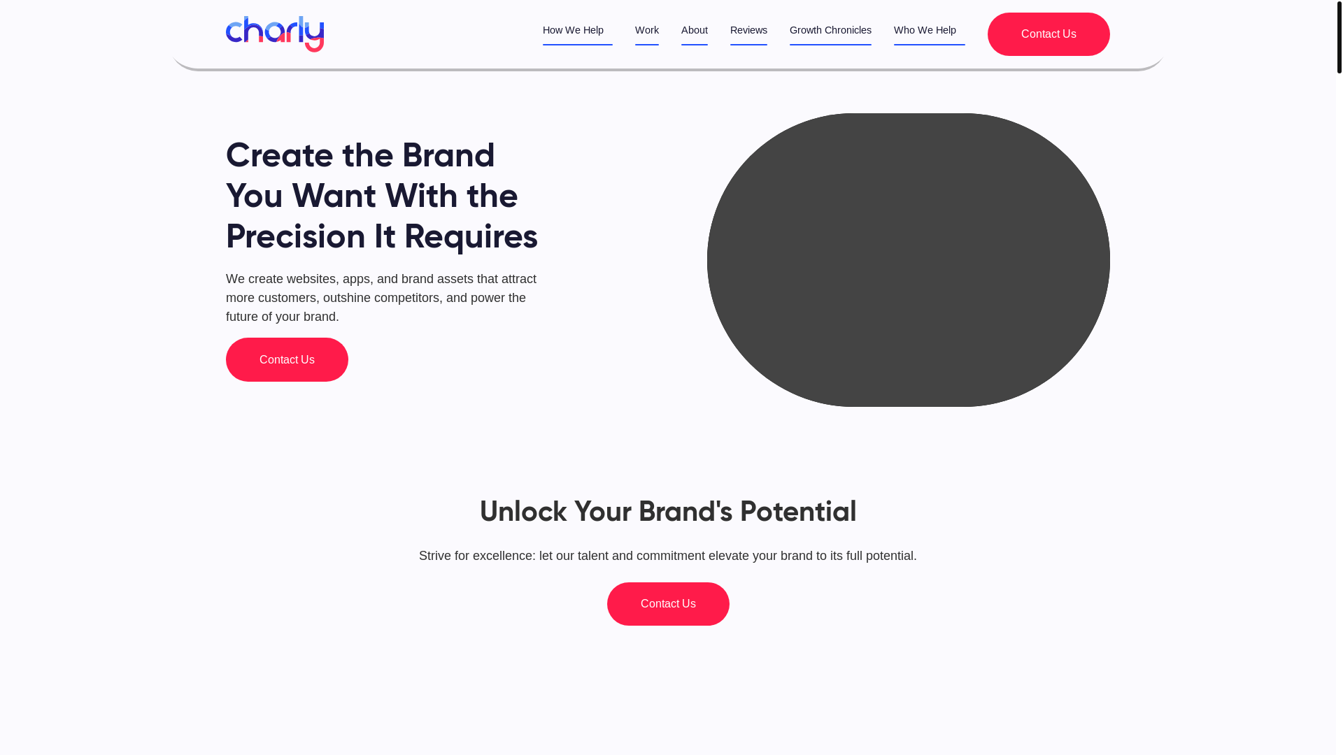 website screenshot of https://the-charlyagency.com/