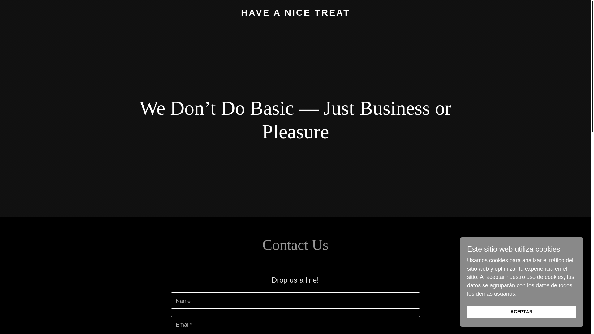 website screenshot of https://haveanicetreat.com/