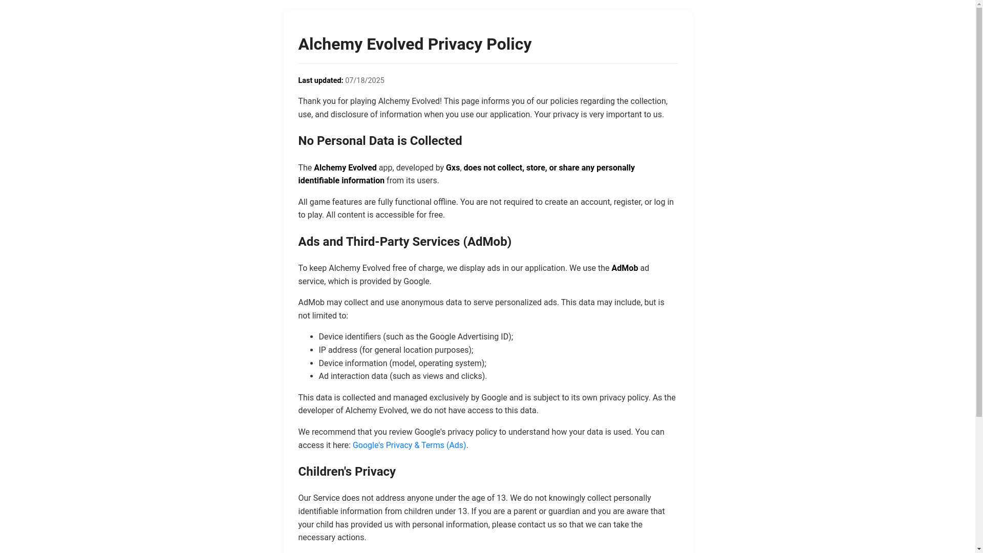 website screenshot of https://alchemy-evolved.pages.dev/