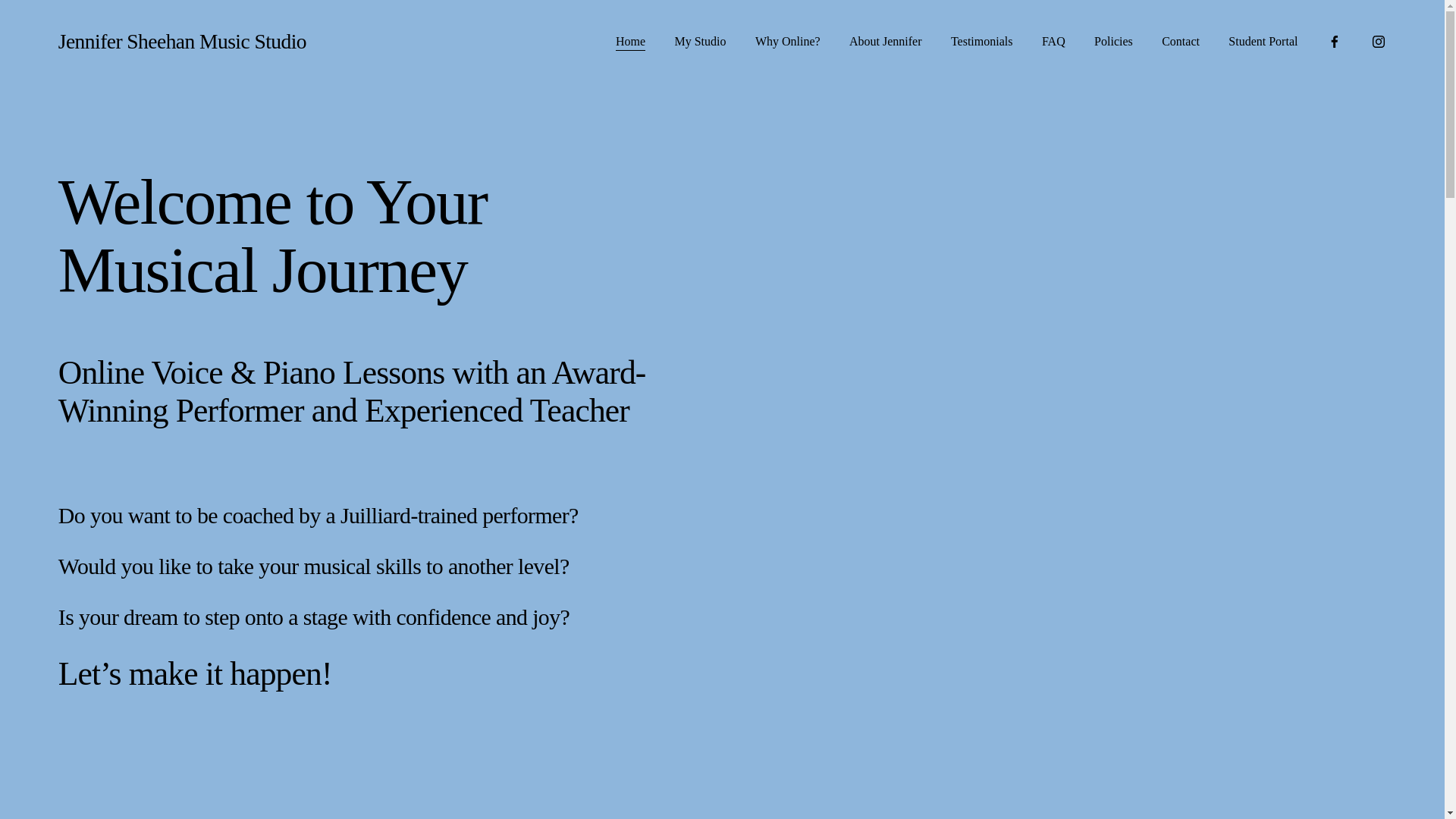 website screenshot of https://jennifersheehanmusicstudio.com/