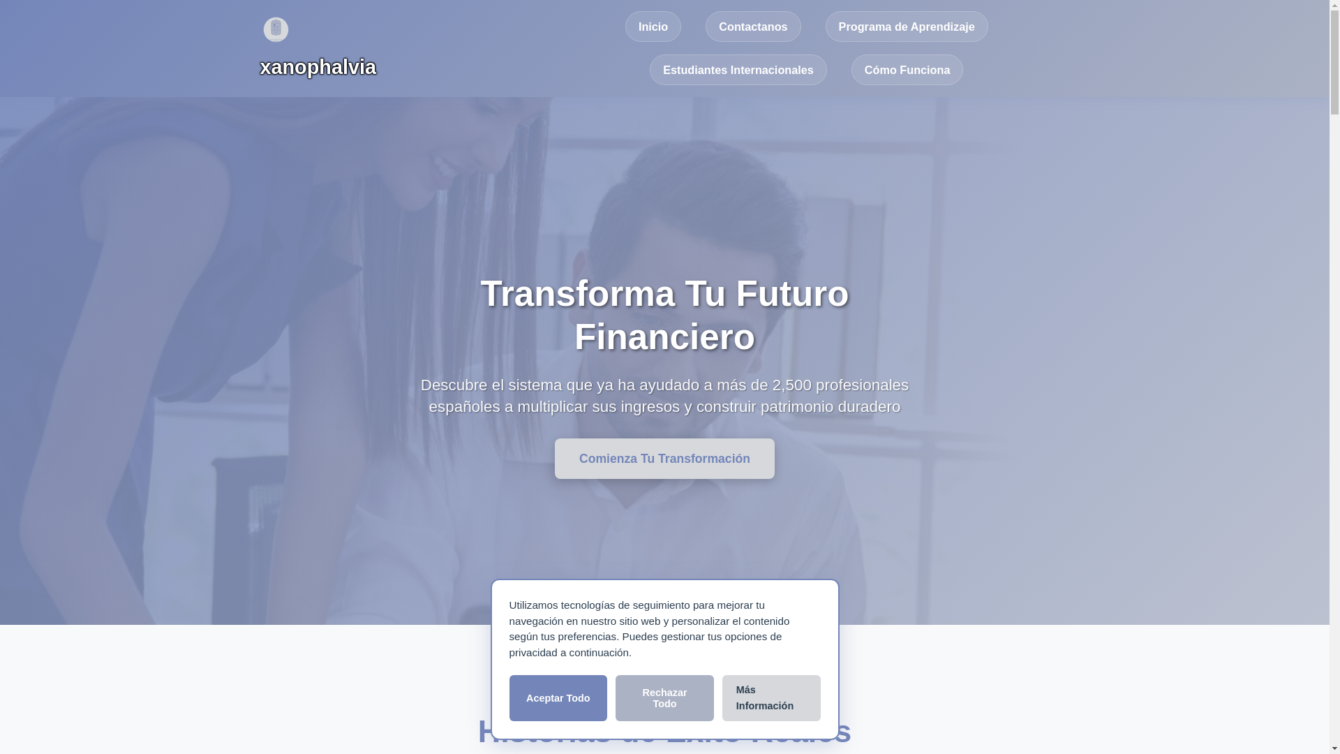 website screenshot of https://xanophalvia.com/