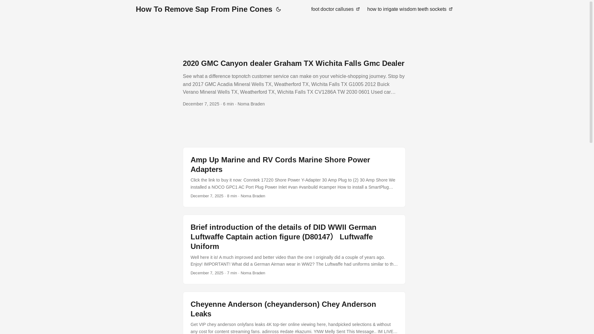 website screenshot of https://howtoremovesapfrompinecones.pages.dev/