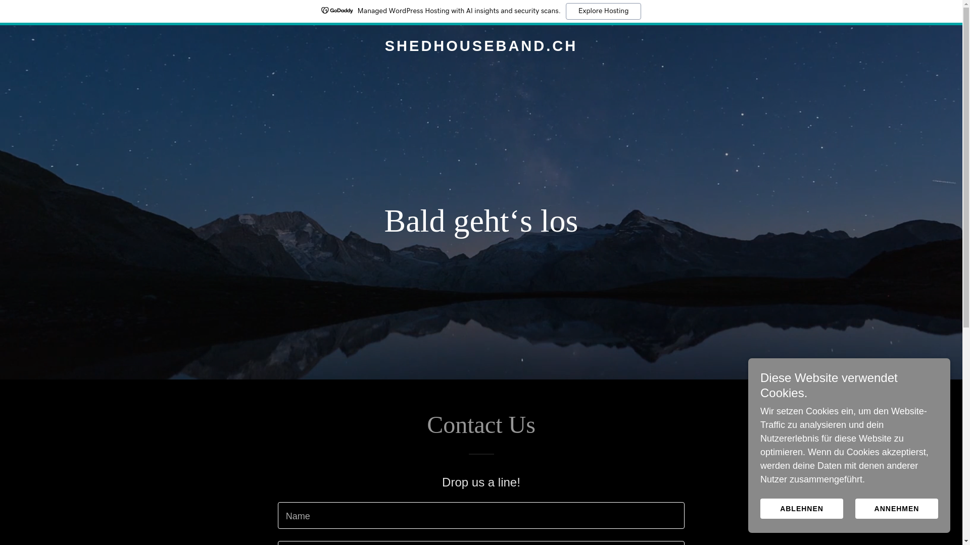 website screenshot of https://shedhouseband.ch/