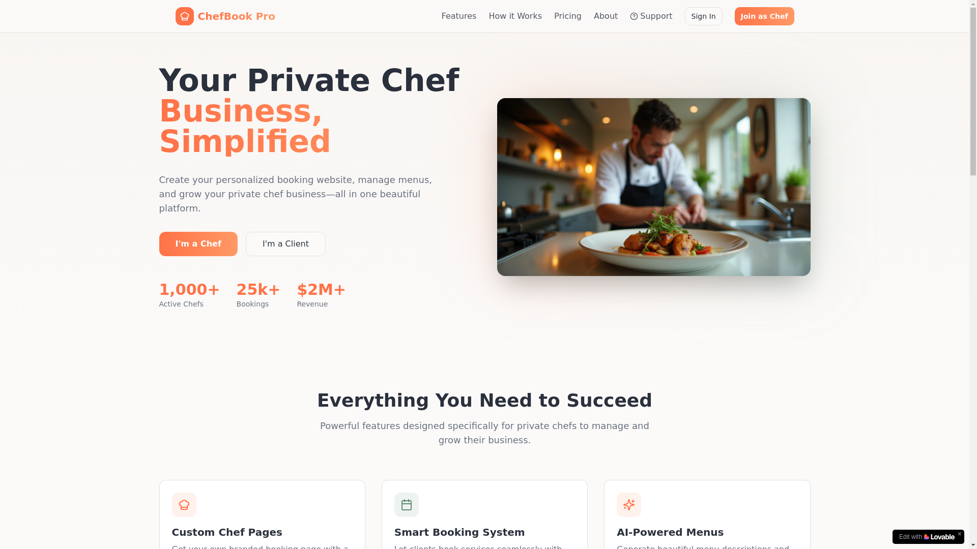 website screenshot of https://chefbookpro.com/
