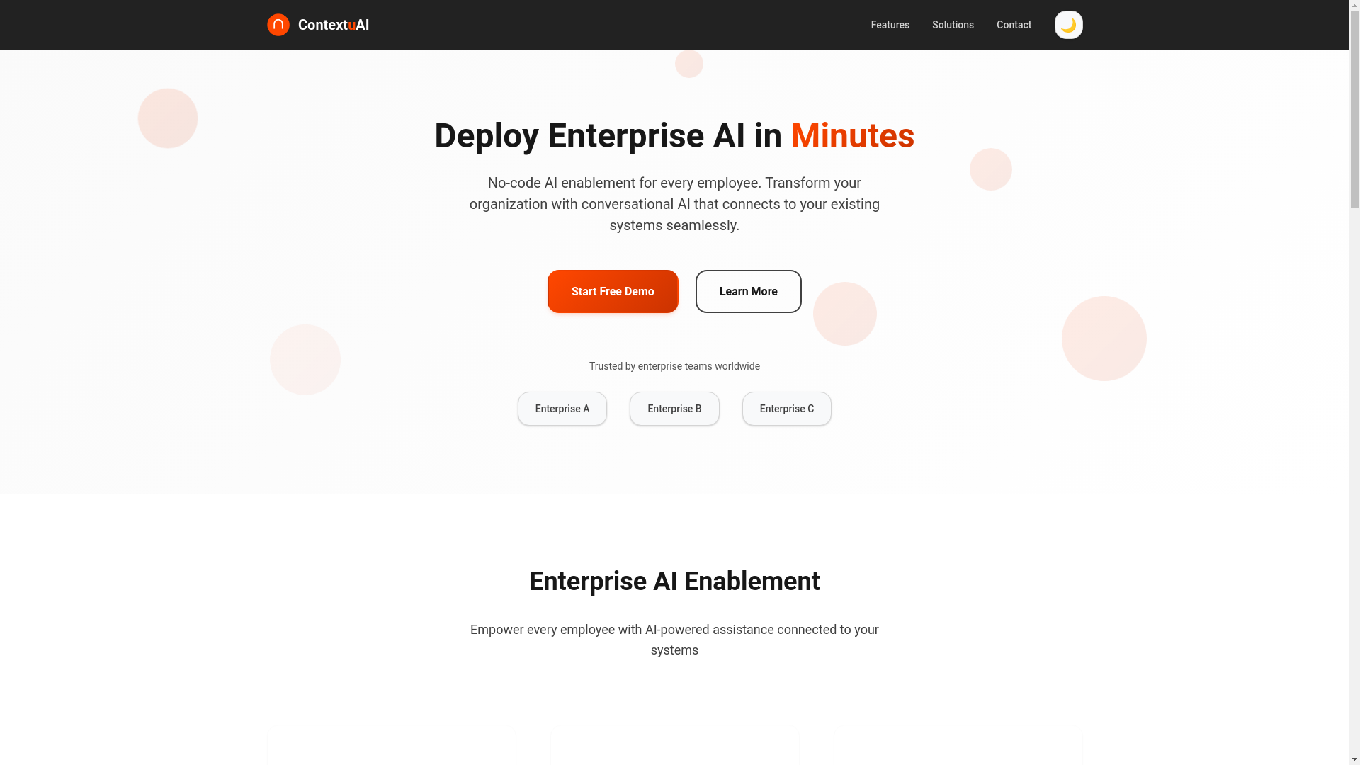 website screenshot of https://contextuai.com/