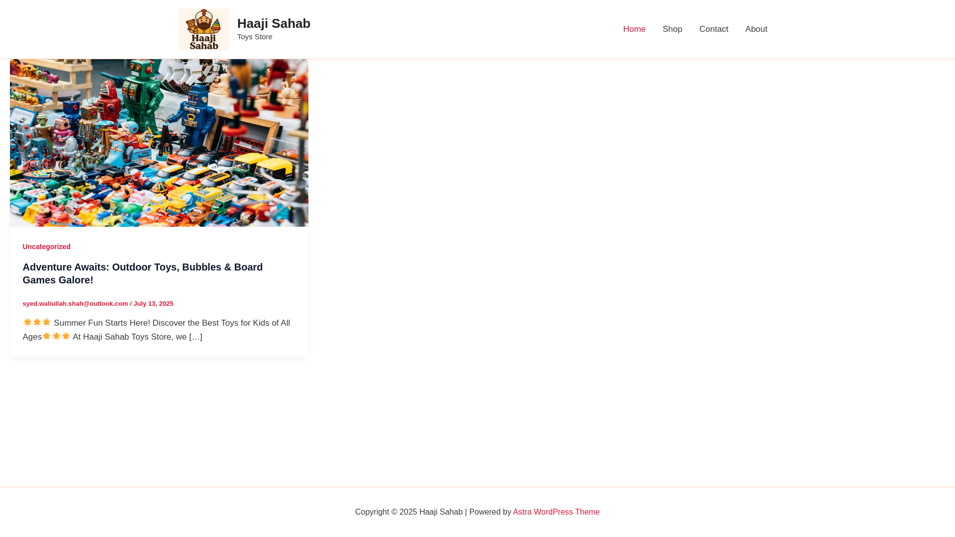 website screenshot of https://hajisahab.store/