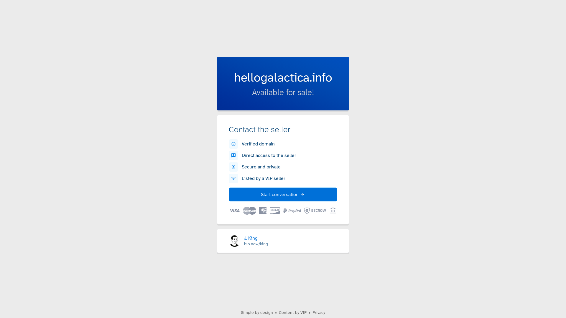 website screenshot of https://hellogalactica.info/