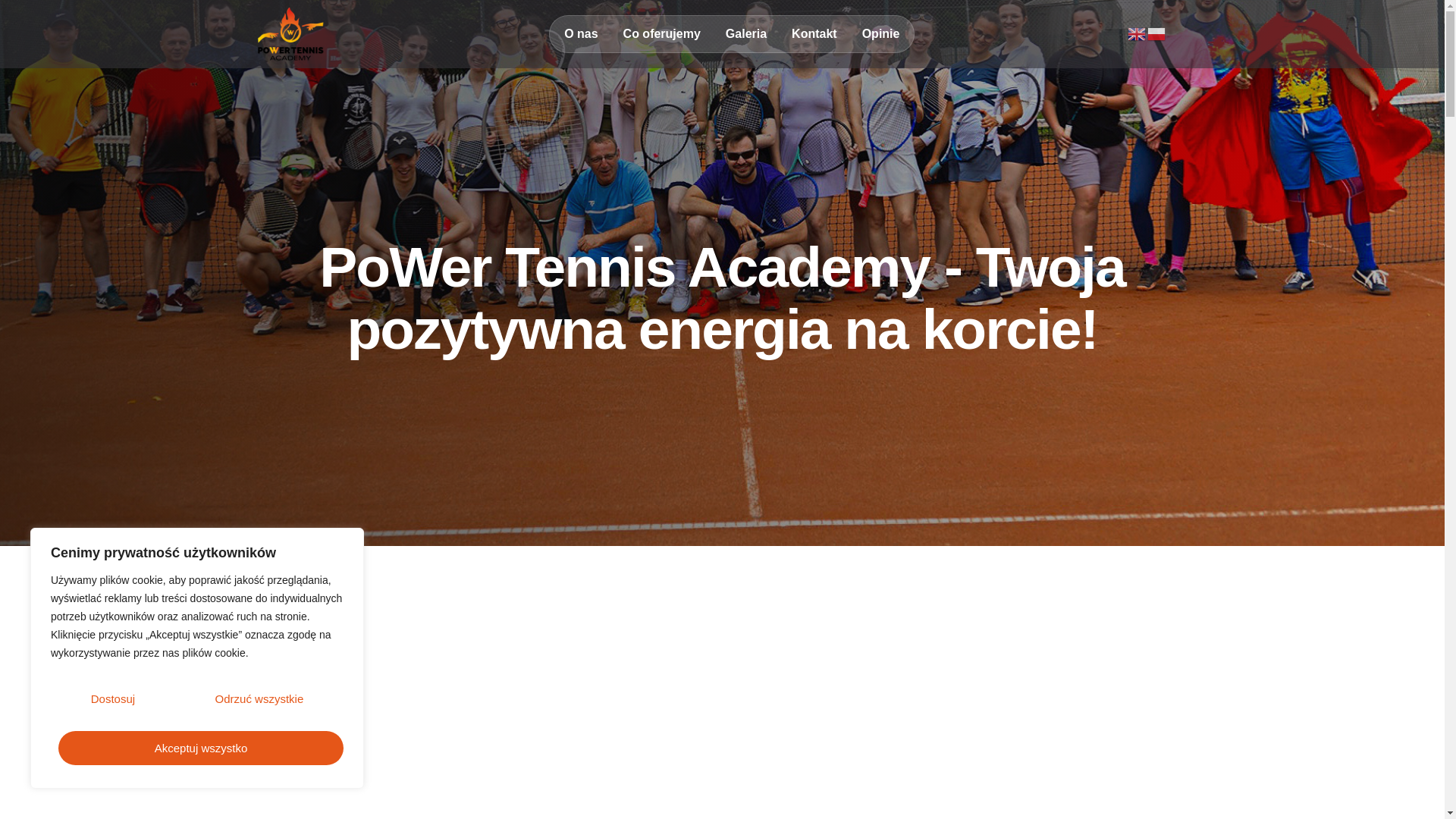 website screenshot of https://powertennisacademy.pl/