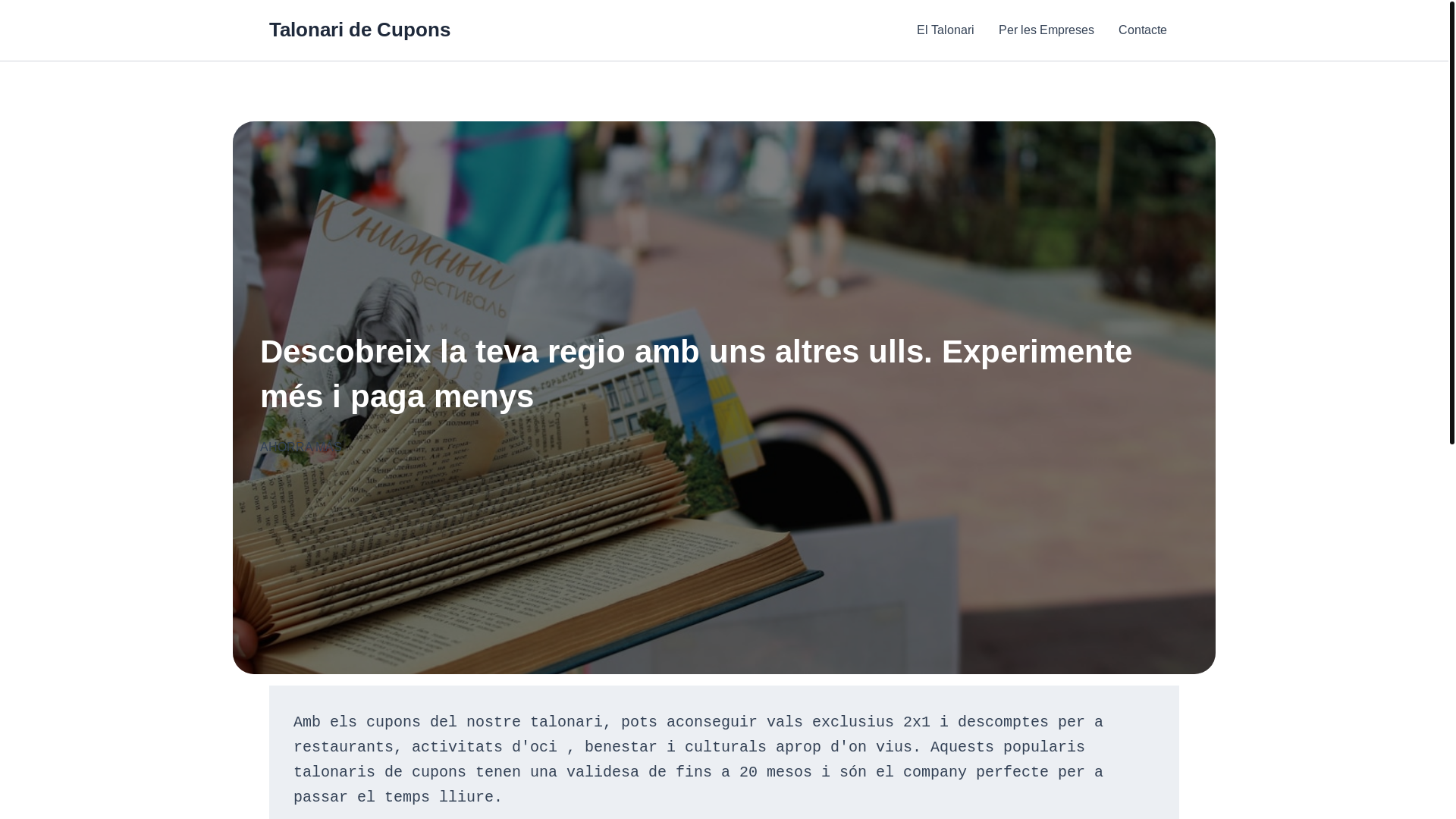 website screenshot of https://talonaricupons.com/