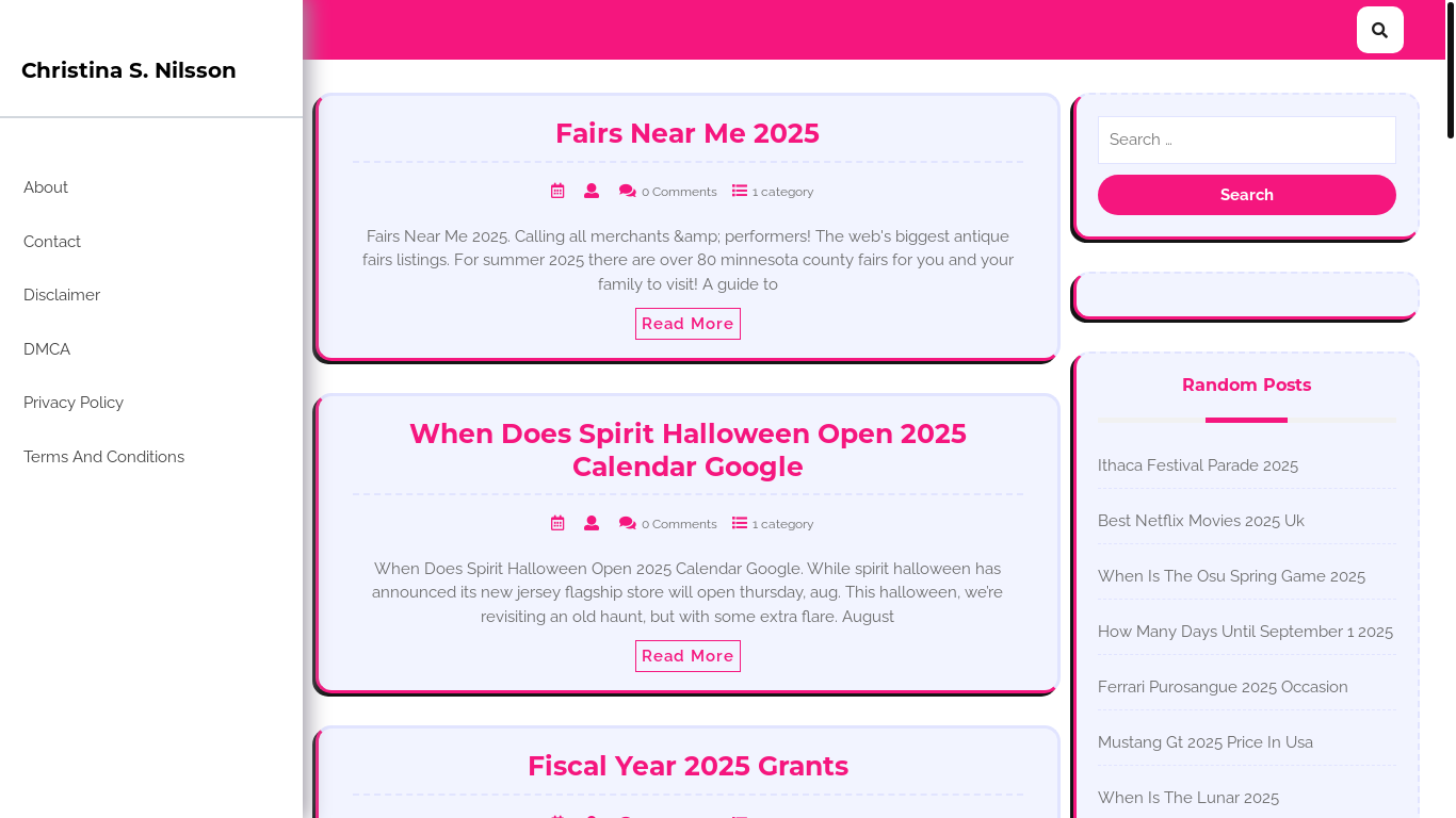 website screenshot of https://christinanilssons.pages.dev/