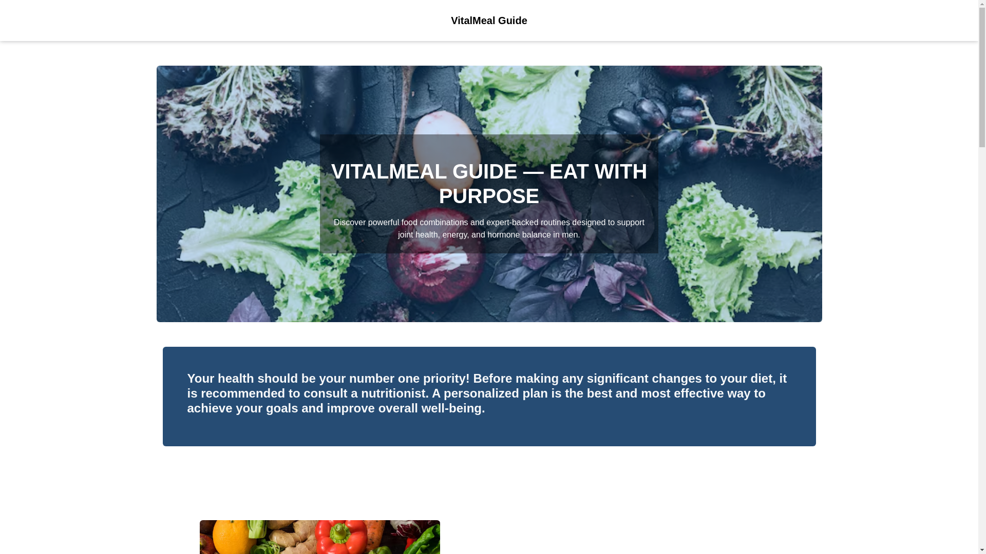 website screenshot of https://vitalmealguidecv.info/