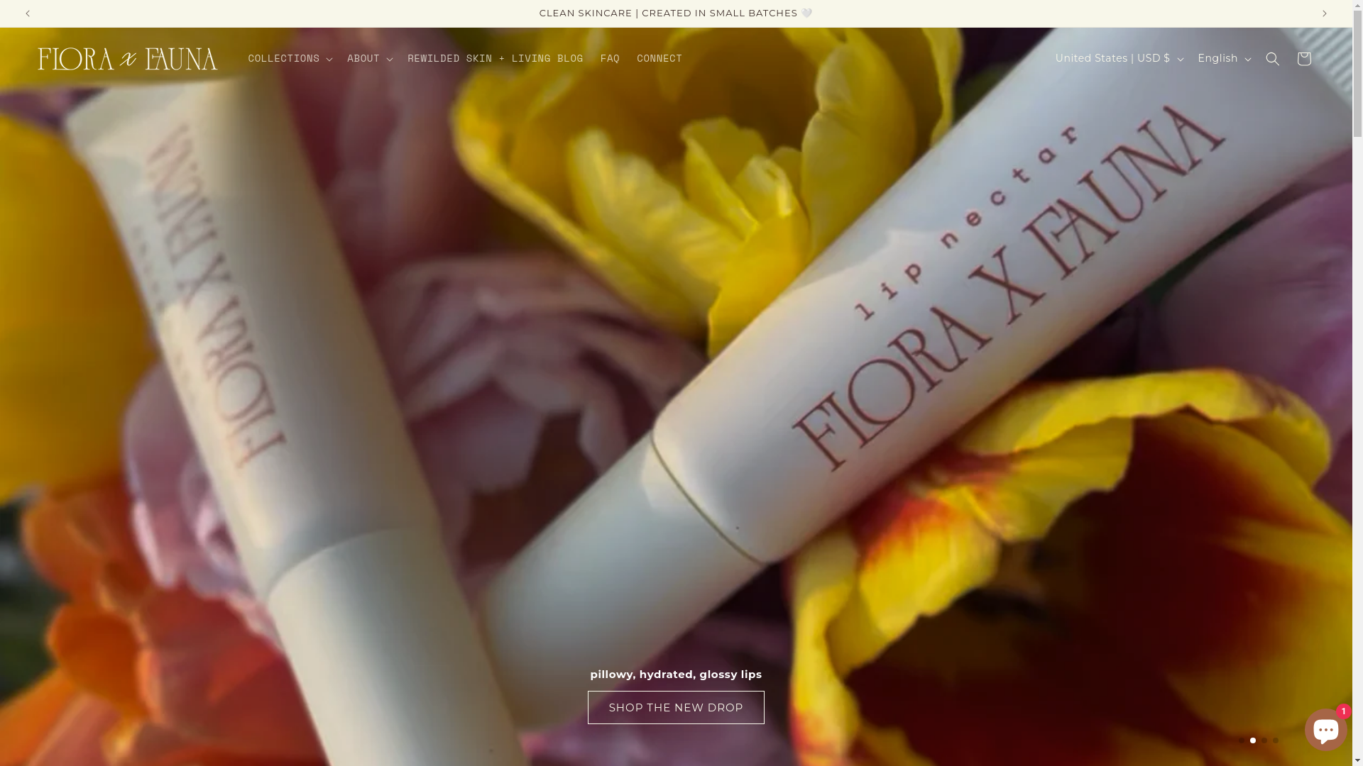 website screenshot of https://floraxfaunaskincare.com/