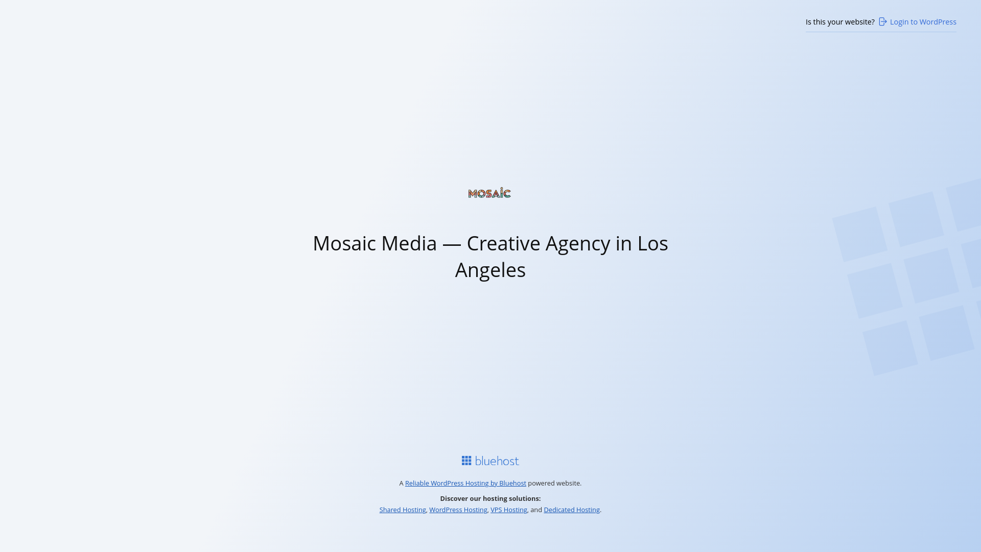 website screenshot of https://mosaicmediala.com/