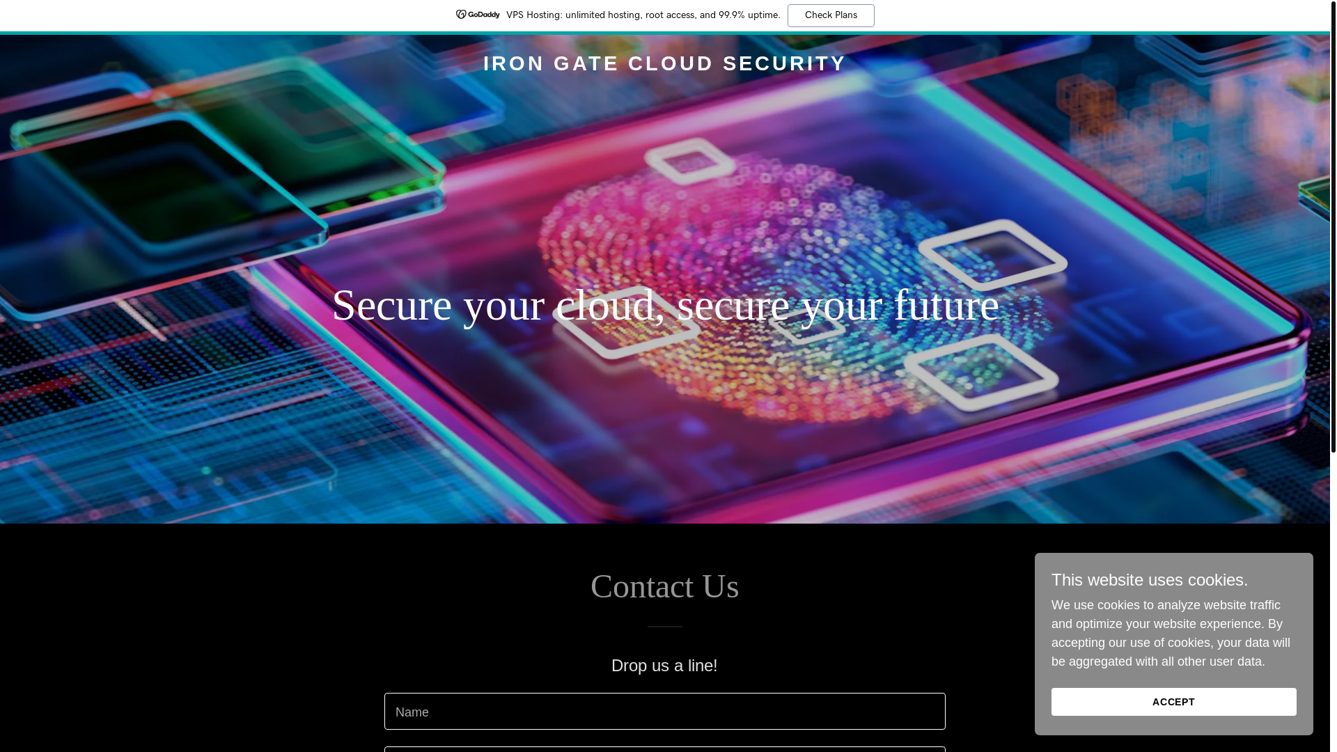 website screenshot of https://irongatecloudsecurity.com/