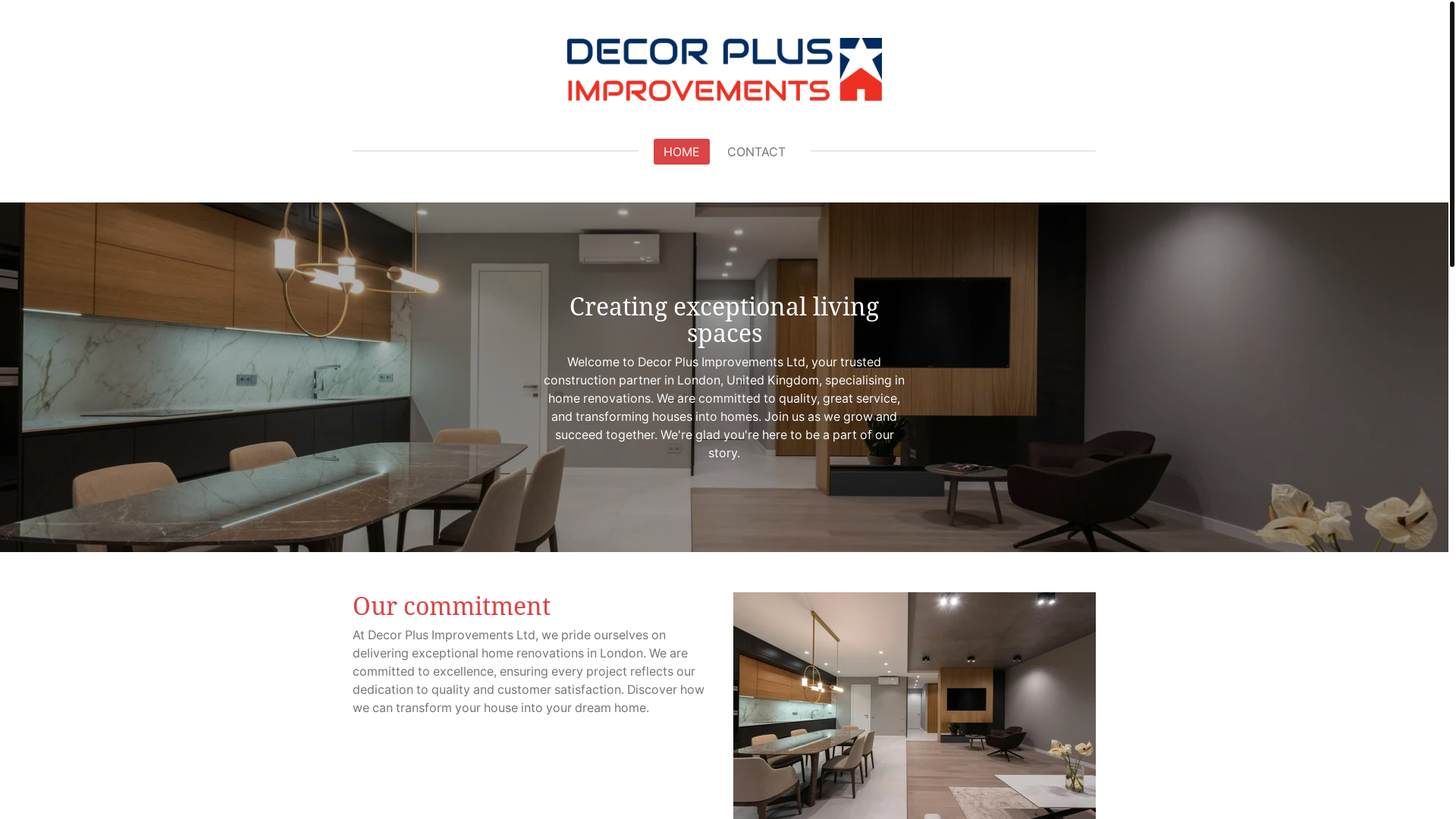 website screenshot of https://decorplusimprovementsltd.com/