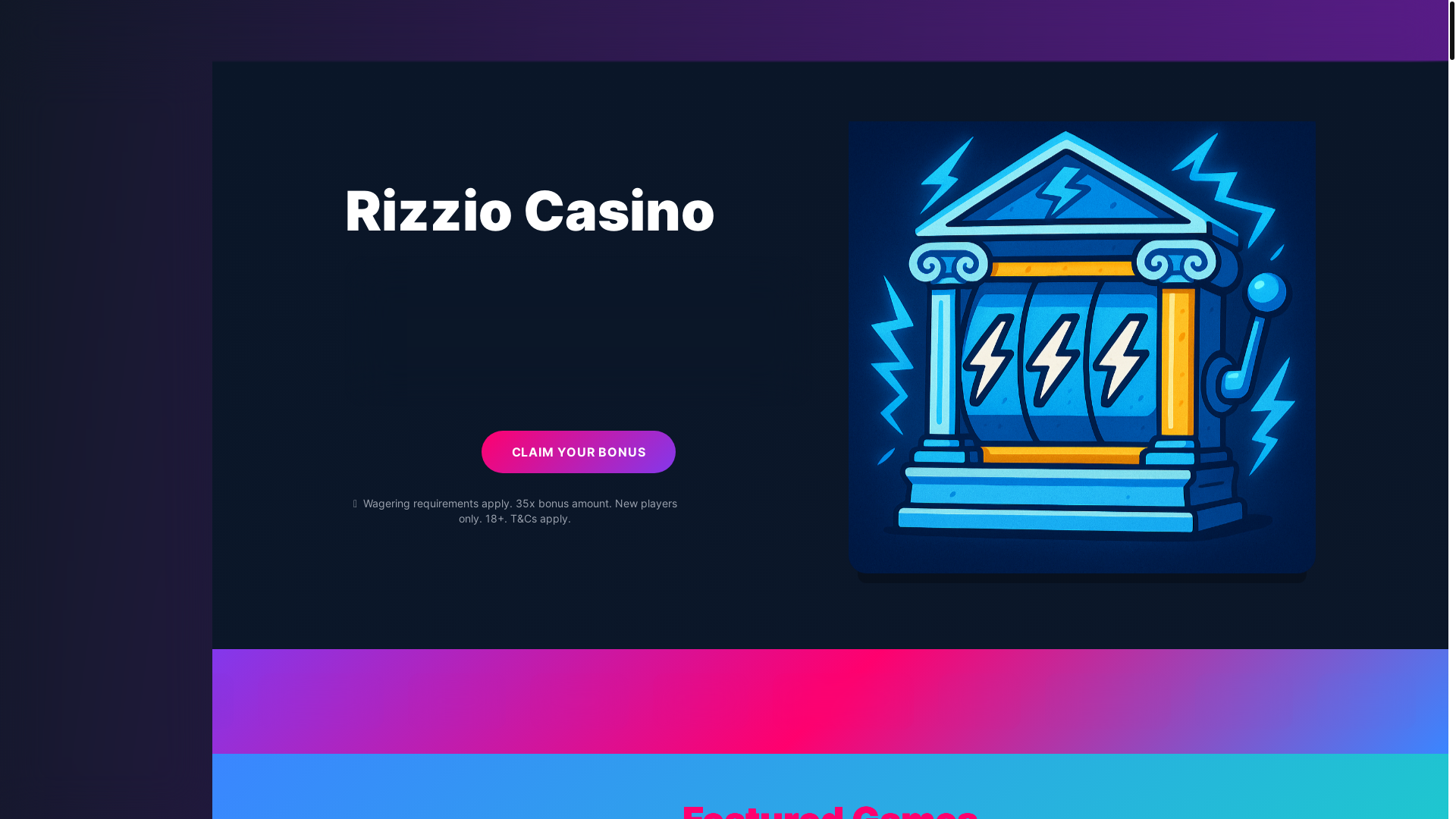 website screenshot of https://rizziocasino.ca/