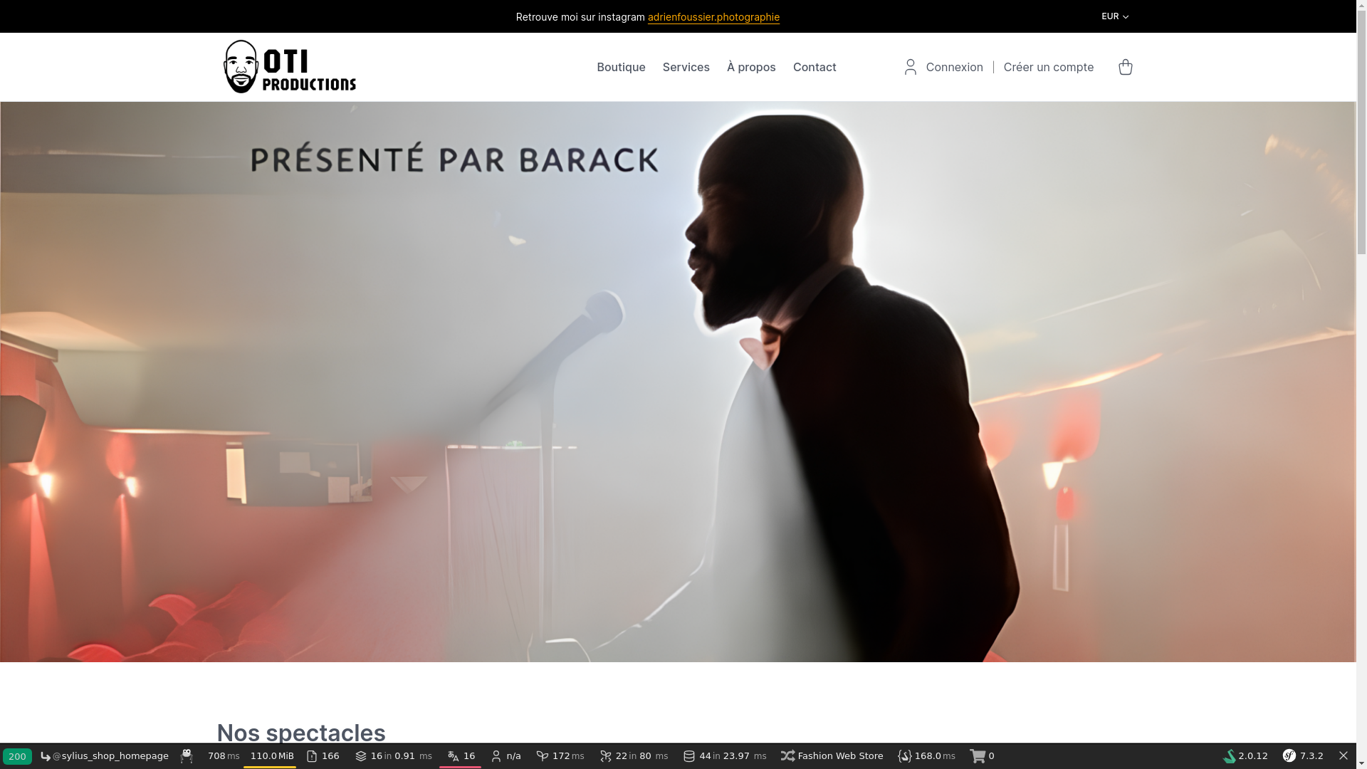 website screenshot of https://oti-productions.fr/