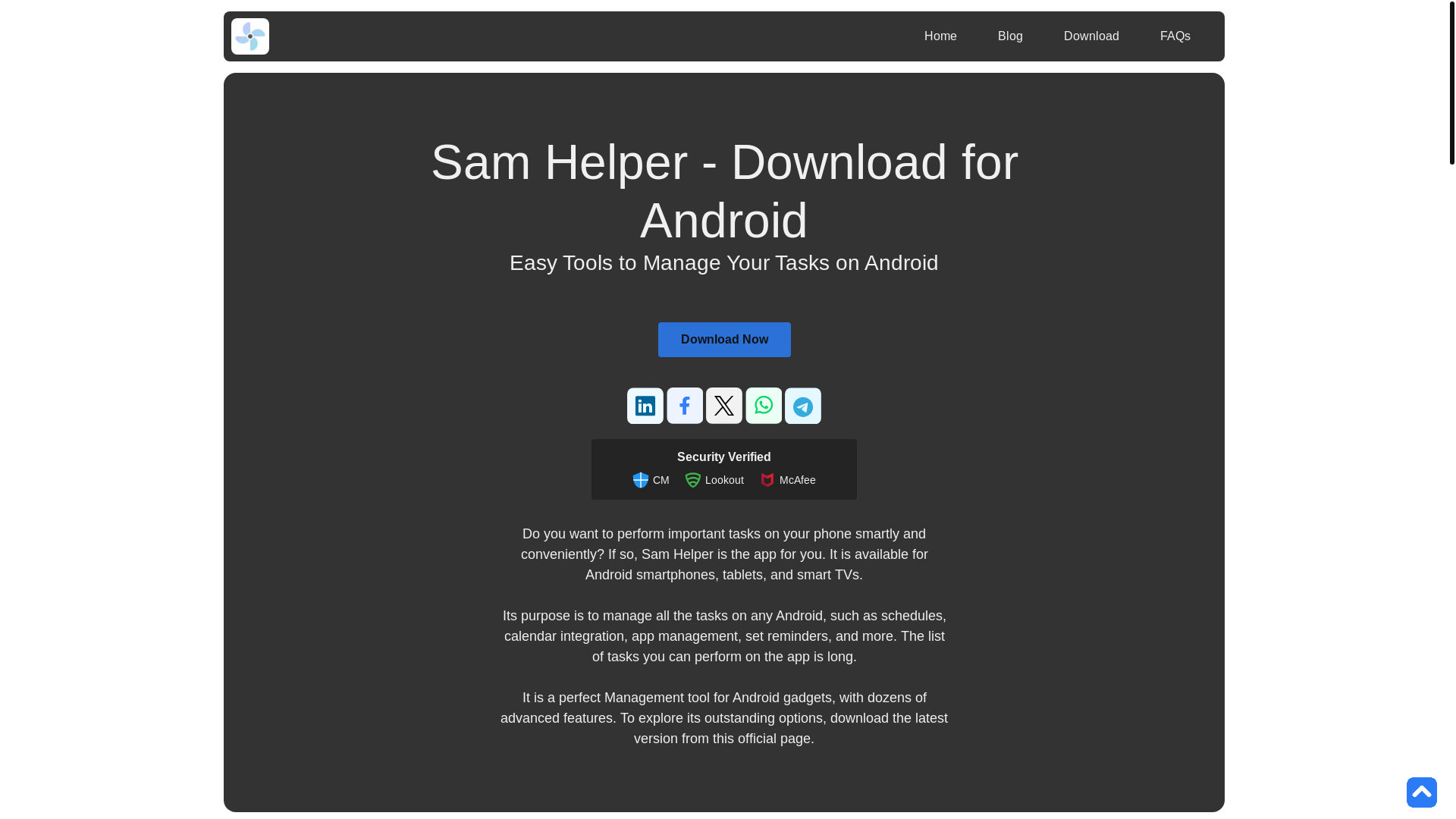website screenshot of https://sam-helper.pages.dev/
