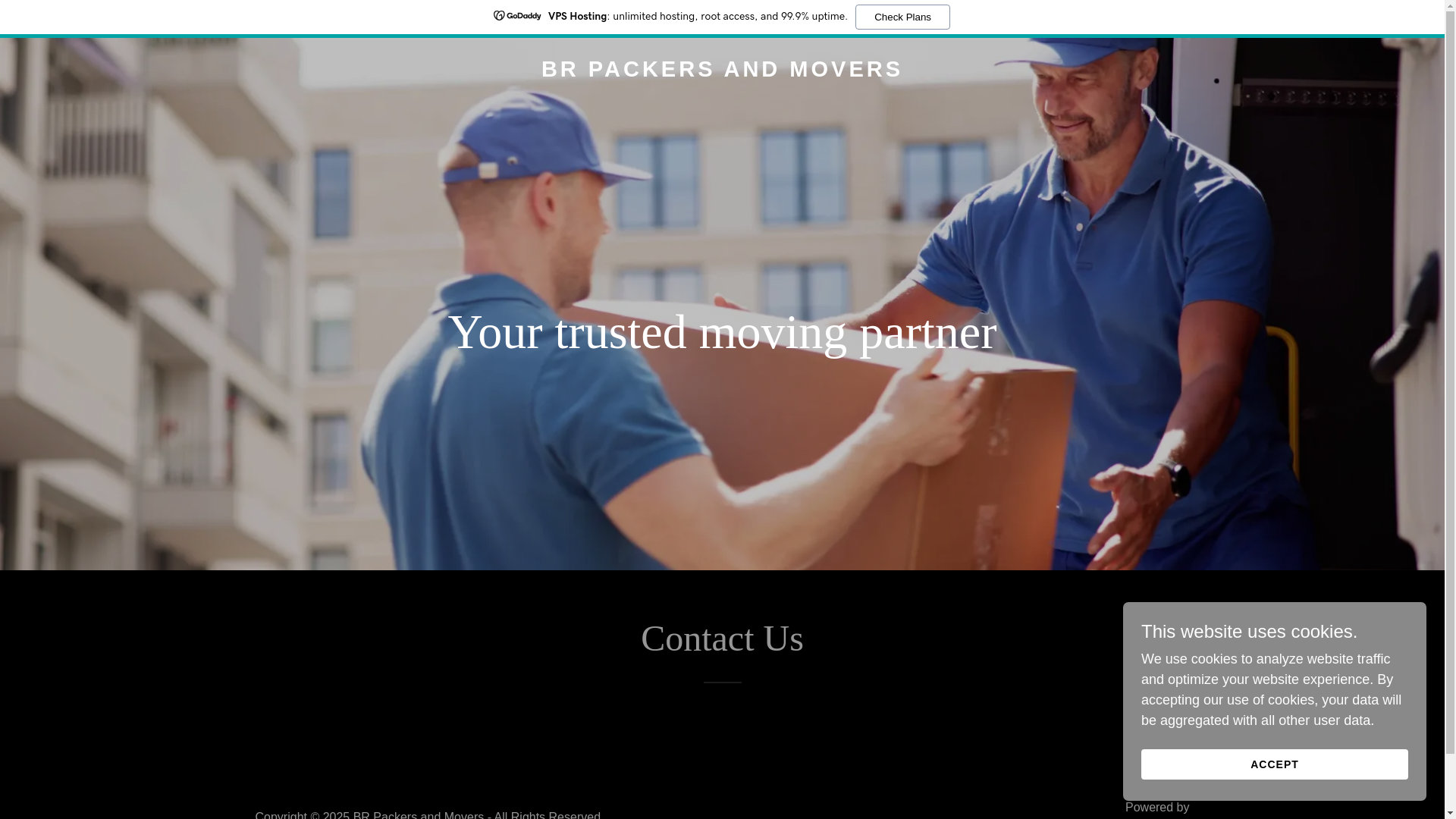 website screenshot of https://brpackersandmovers.com/