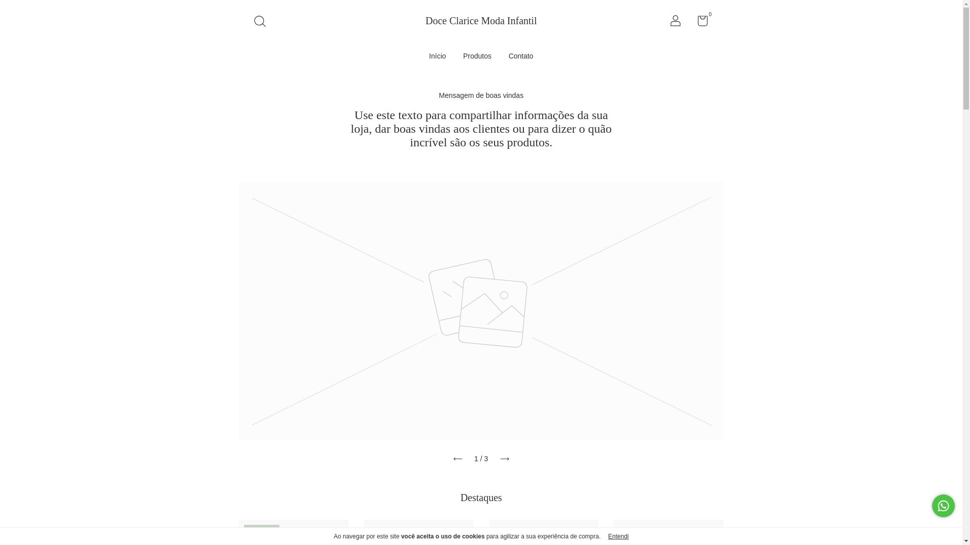 website screenshot of https://doceclaricemodainfantil.com.br/