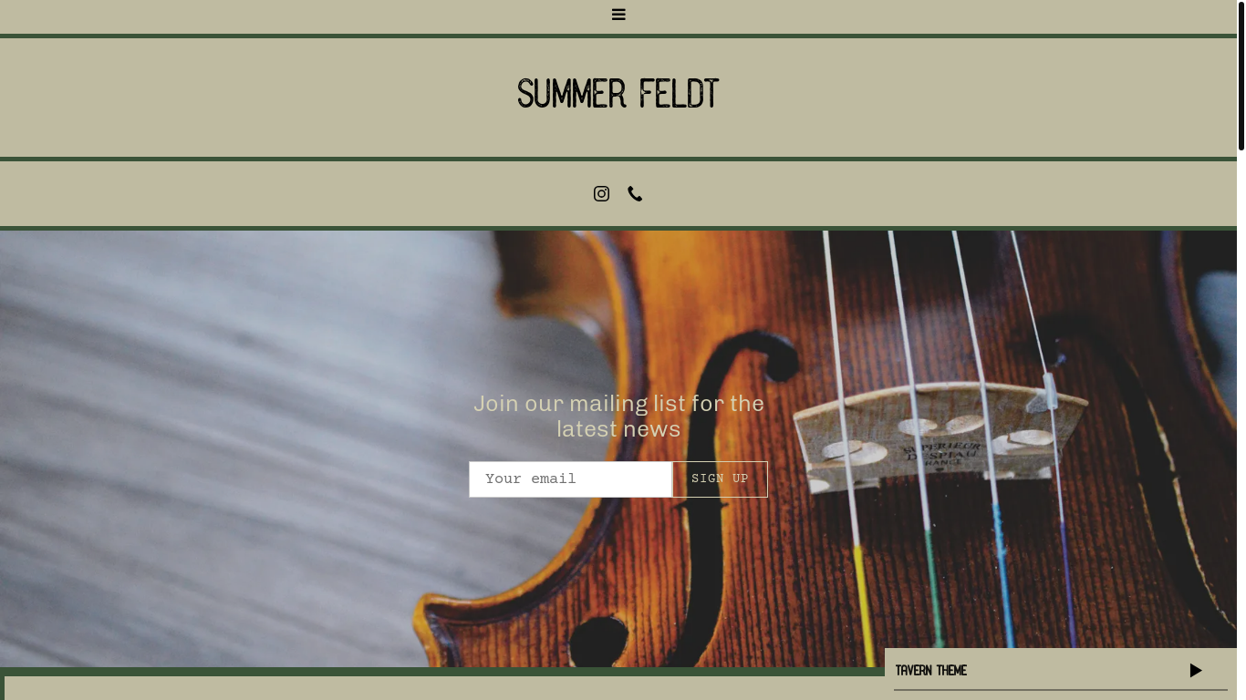 website screenshot of https://summerbanksmusic.com/