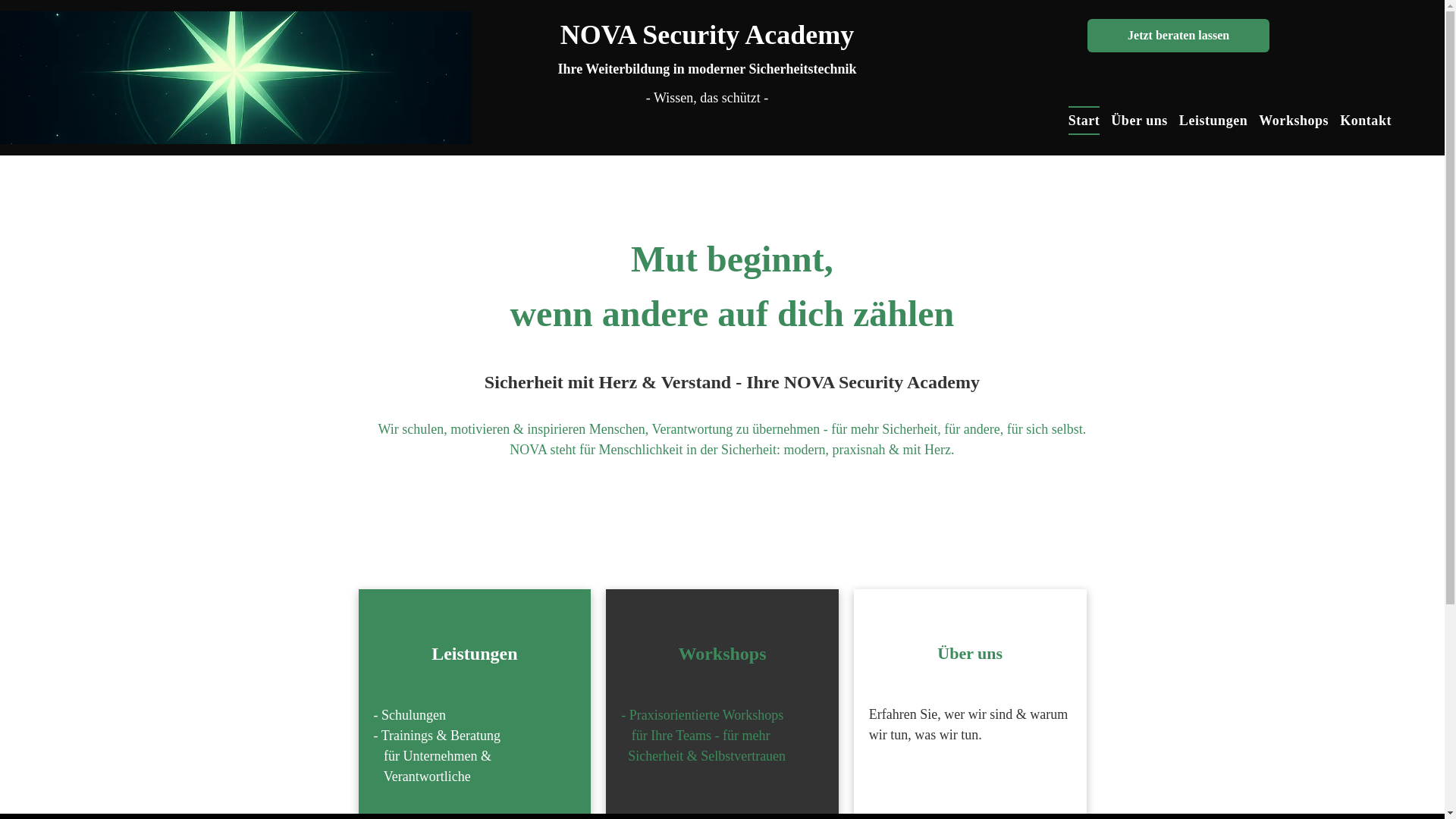 website screenshot of https://nova-security.de/