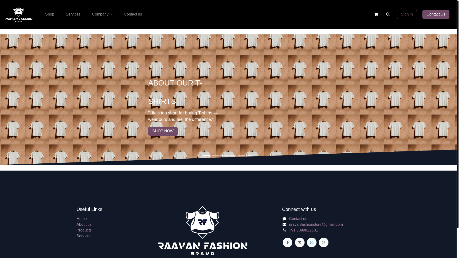 website screenshot of https://raavanfashionbrand.com/