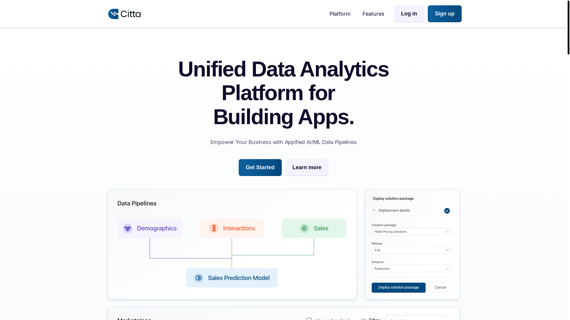 website screenshot of https://citta.dev/