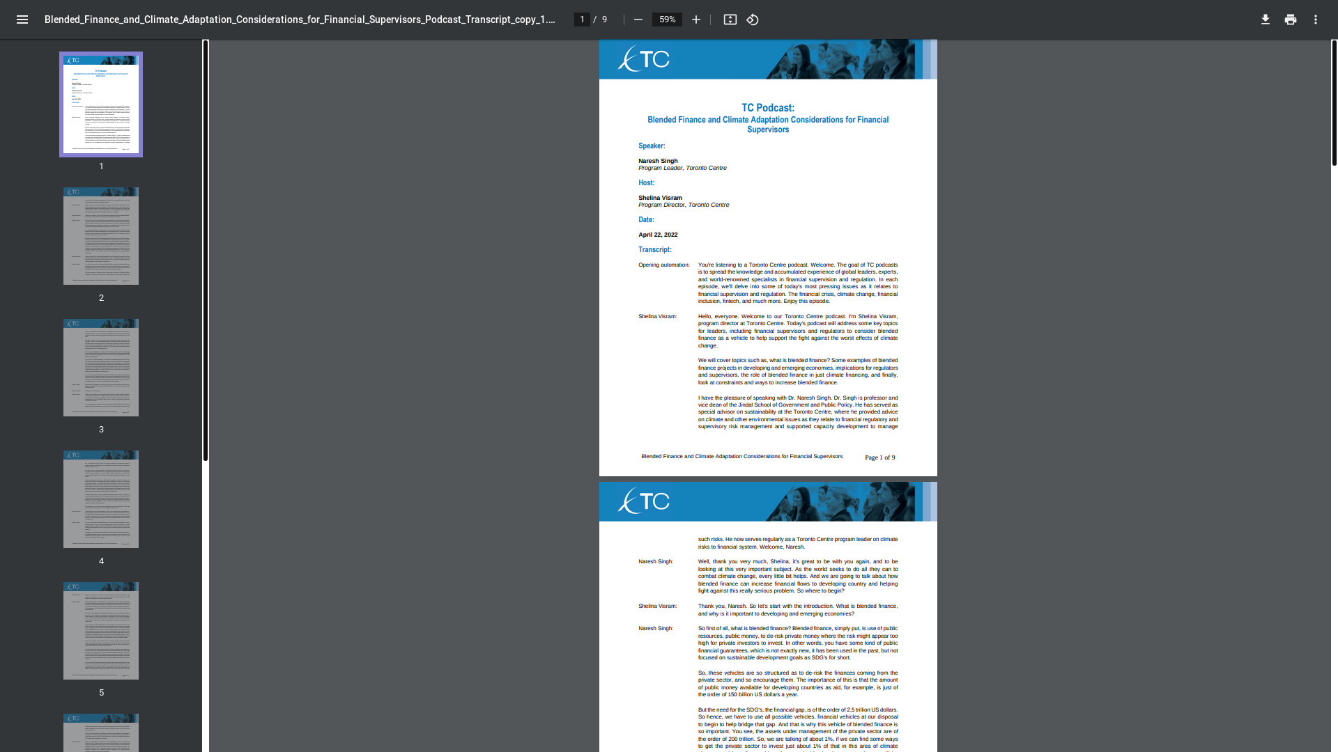 website screenshot of https://www.torontocentre.org/media/acfupload/Blended_Finance_and_Climate_Adaptation_Considerations_for_Financial_Supervisors_Podcast_Transcript_copy_1.pdf