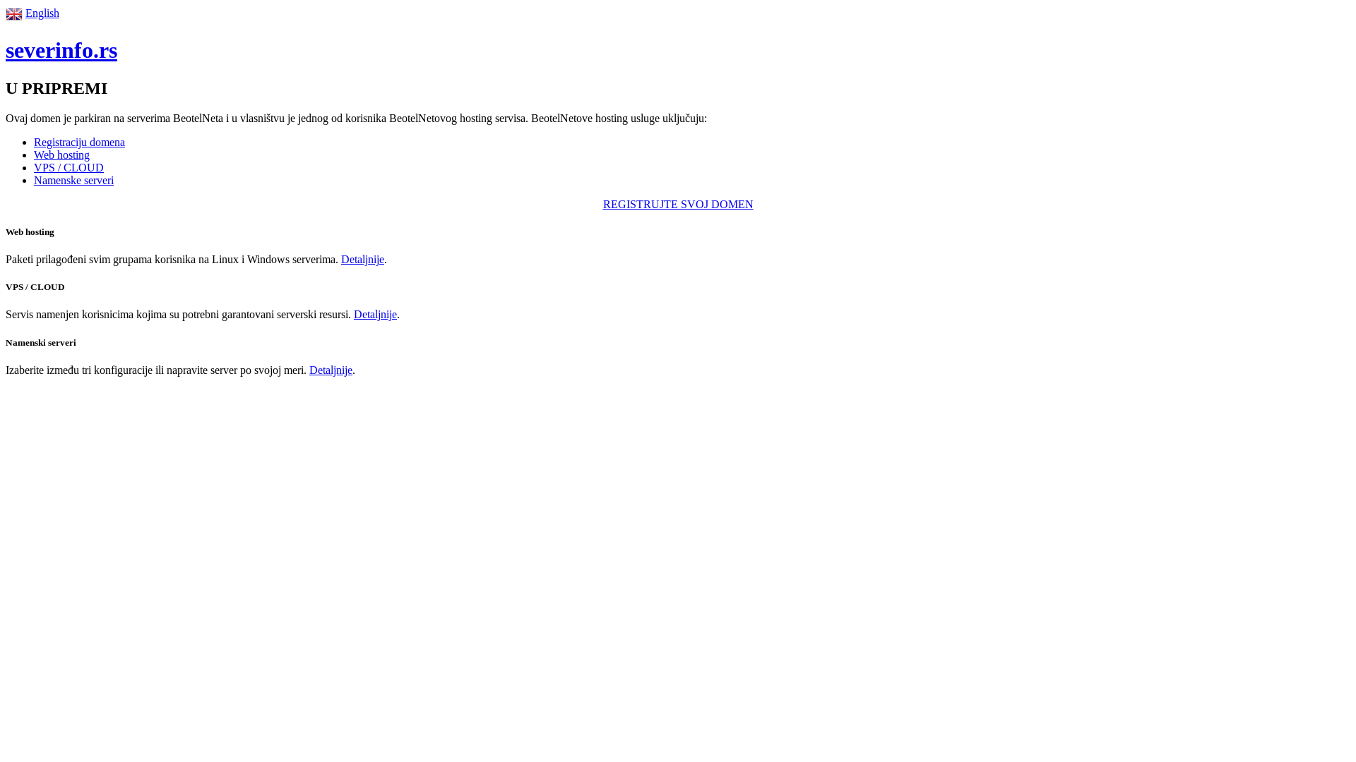 website screenshot of https://severinfo.rs/