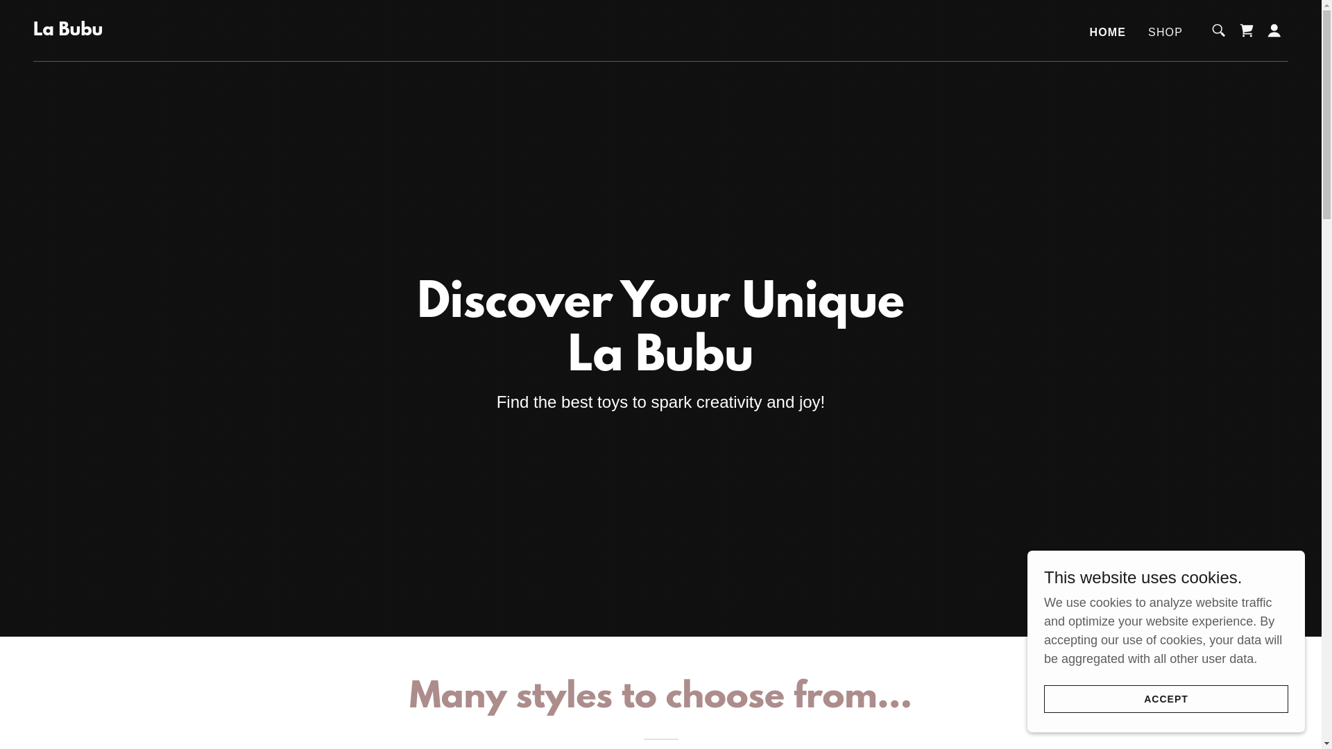 website screenshot of https://shopmylabubu.com/