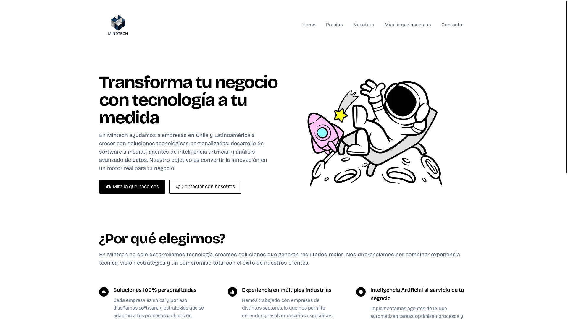 website screenshot of https://mindtechanalytics.com/