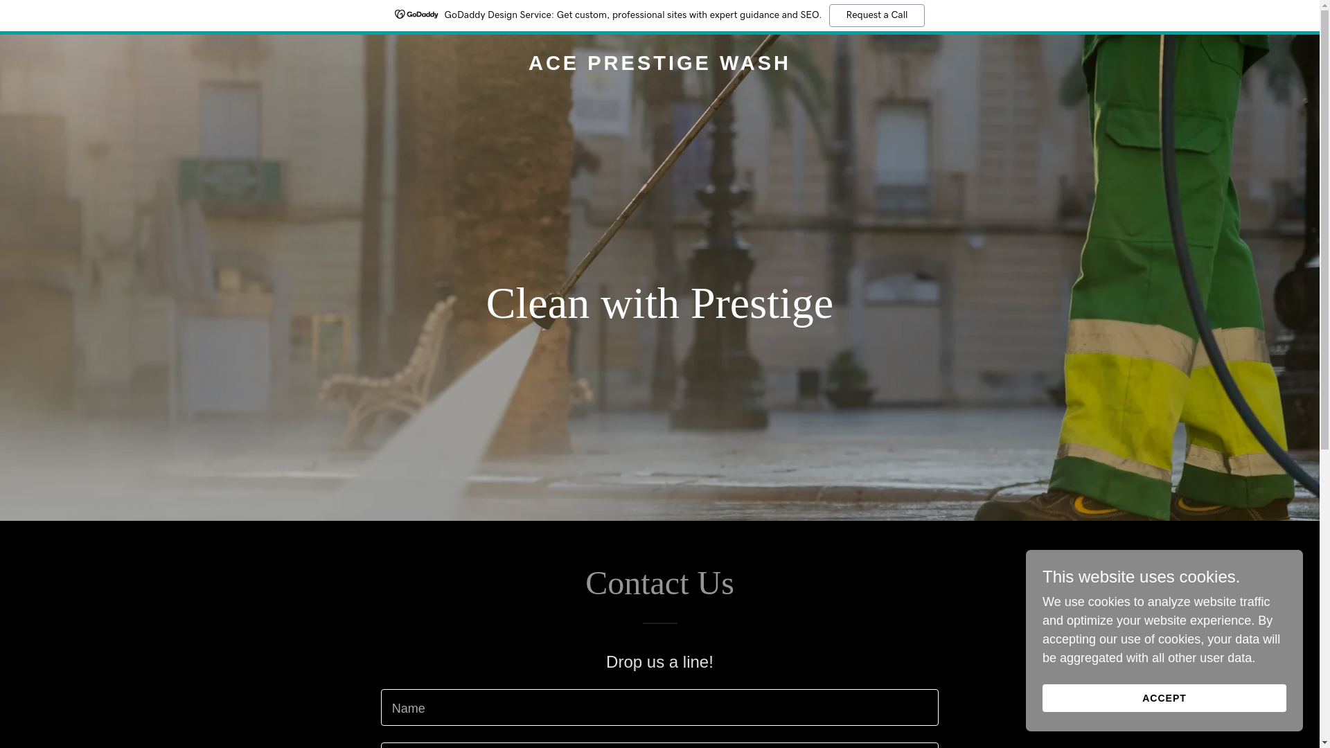 website screenshot of https://aceprestigewash.com/